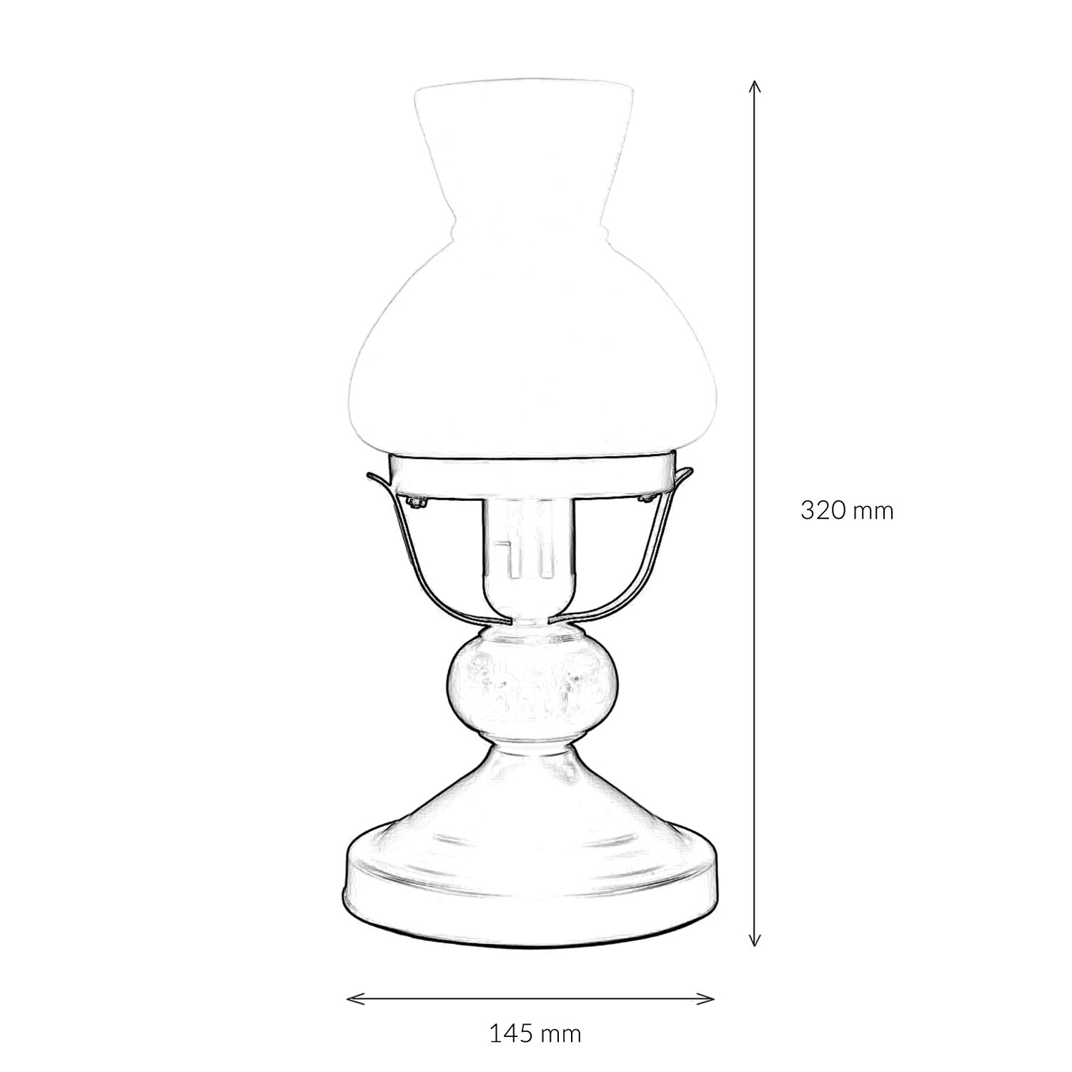 Lampe de table en bois véritable verre style rustique