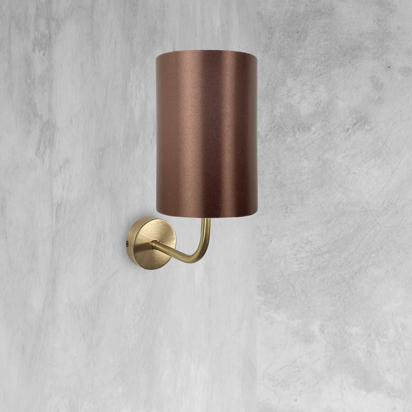 Applique E27 en bronze clair marron H : 33 cm Tissu laiton