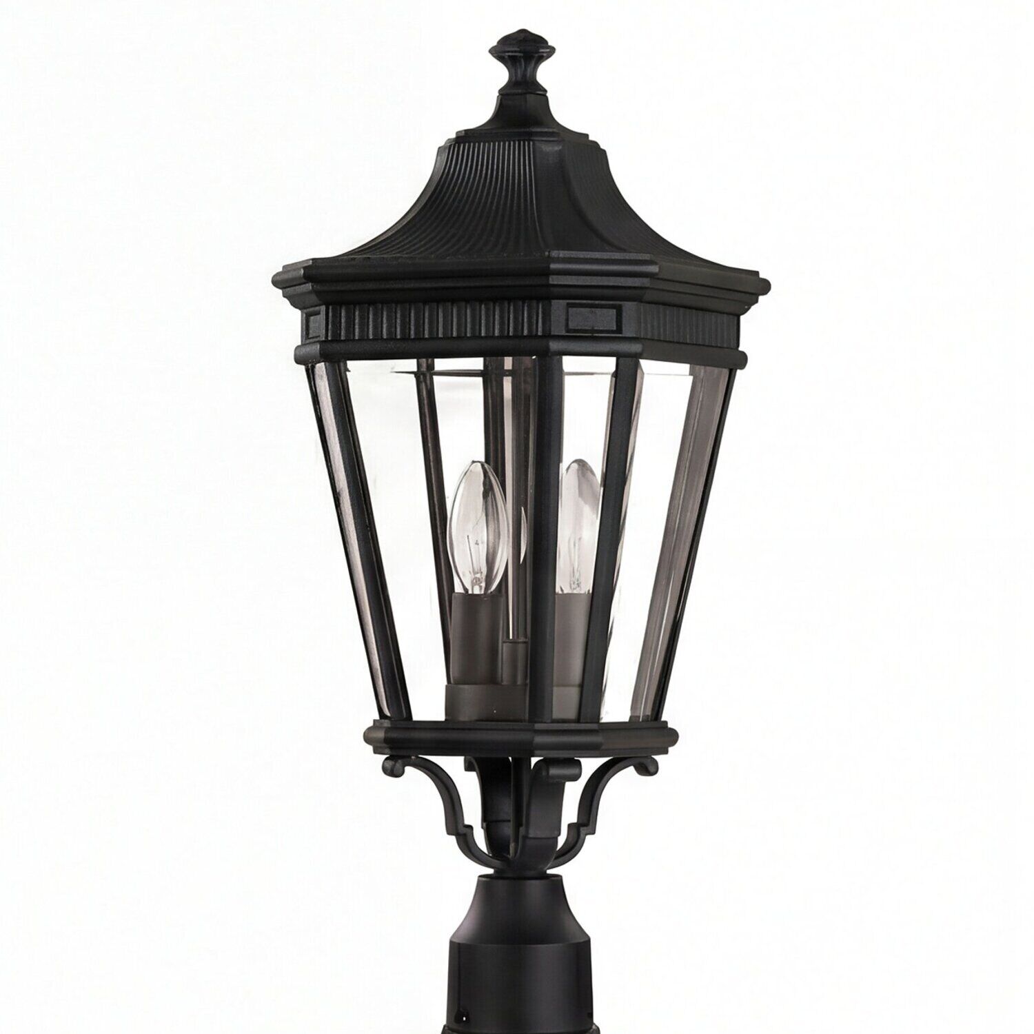aussen-stehleuchte-wegeleuchte-charles-2-flammig-schwarz-rustikal-vintage-02 Laterne, Außenleuchte, Glas, Lampenkörper, Schwarz