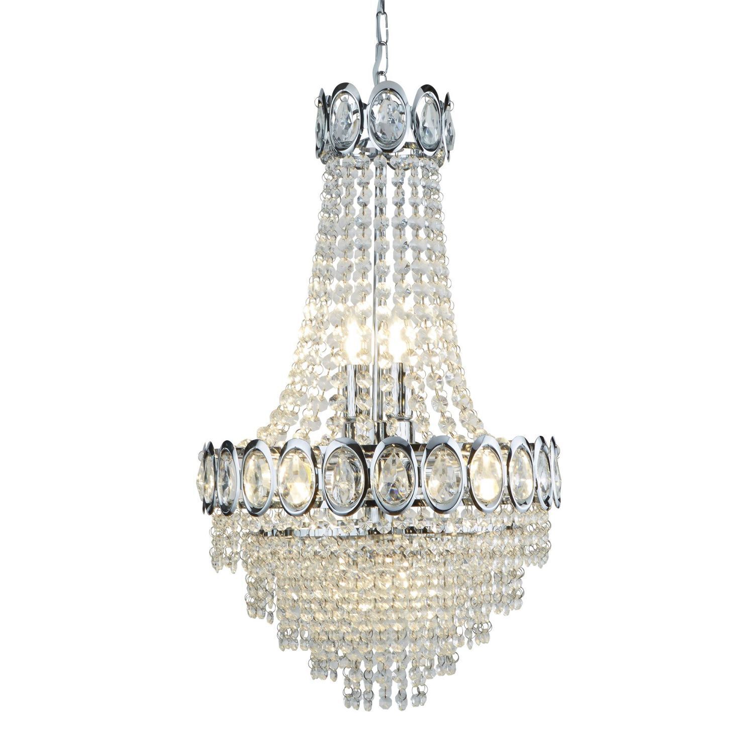 Lustre en cristal Ø 38 cm H : max. 128 cm réglable