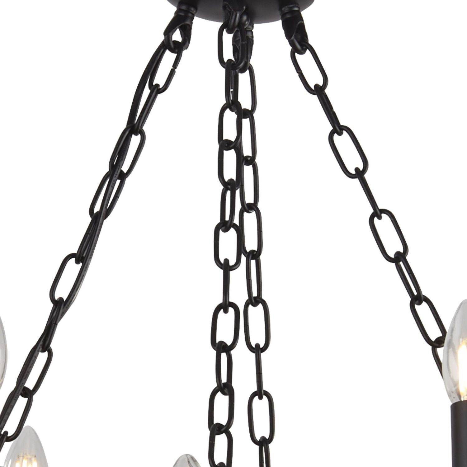 Lustre fer forgé Ø 89 cm Noir Rustique 12x E14