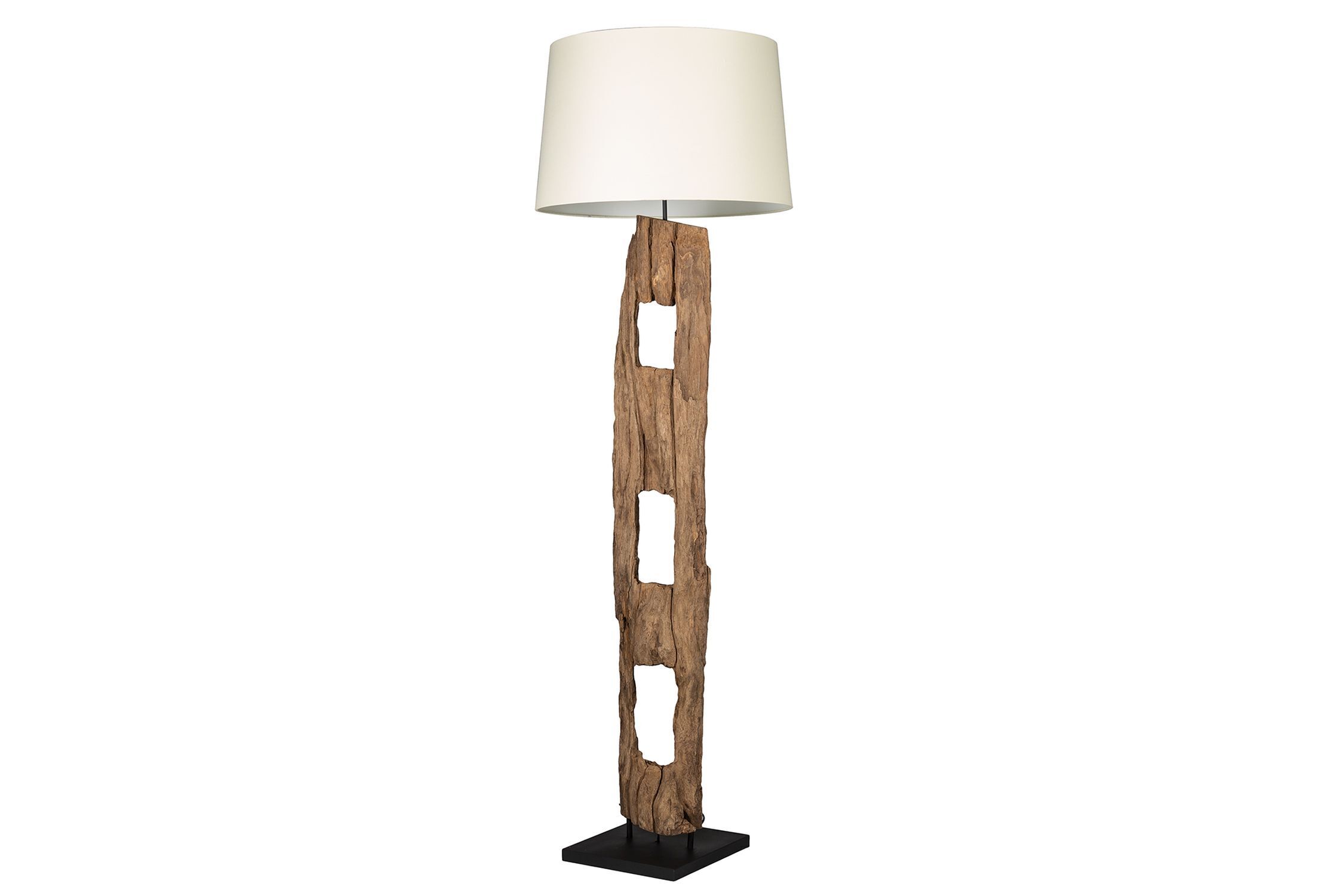 Lampadaire bois tissu blanc faible éblouissement 177 cm E27 Lire