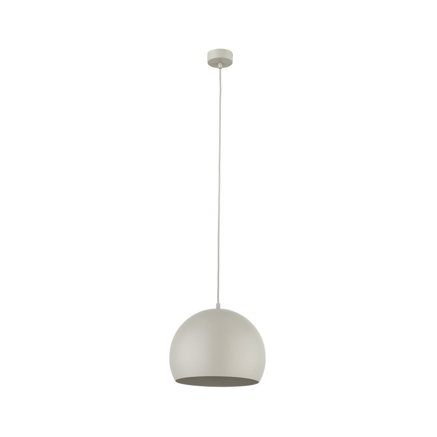 Lampe à suspendre Métal Beige Boule Abat-jour rond Ø 27 cm E27