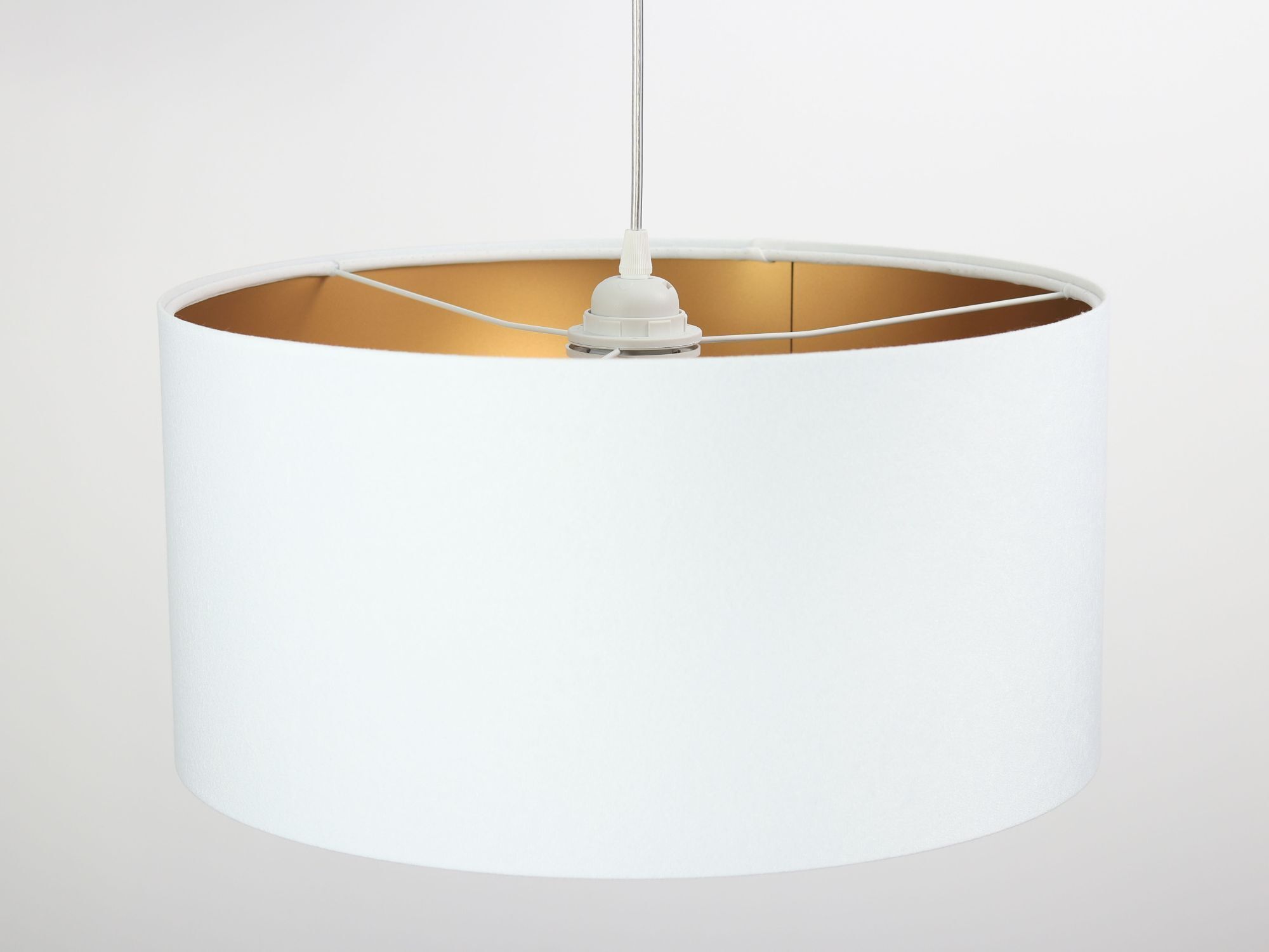 Hängeleuchte ROSIE Creme Gold Retro rund Esstisch Lampe, Lampenschirm