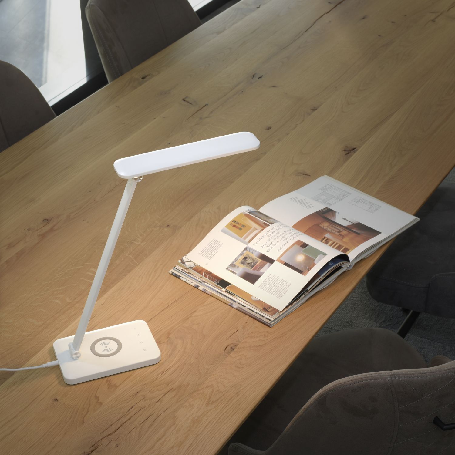 Lampe de bureau LED blanche Touch 61,5 cm 5 W flexible Lampe, Mobiliar, Tabelle