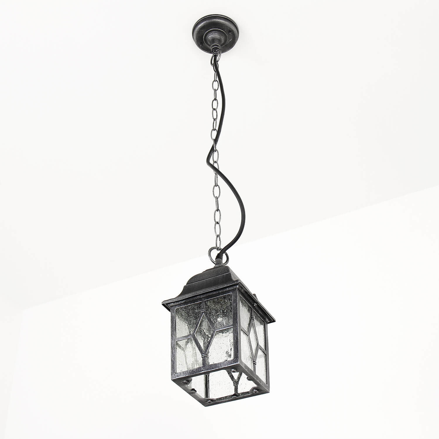 Lampe suspendue classique en argent antique