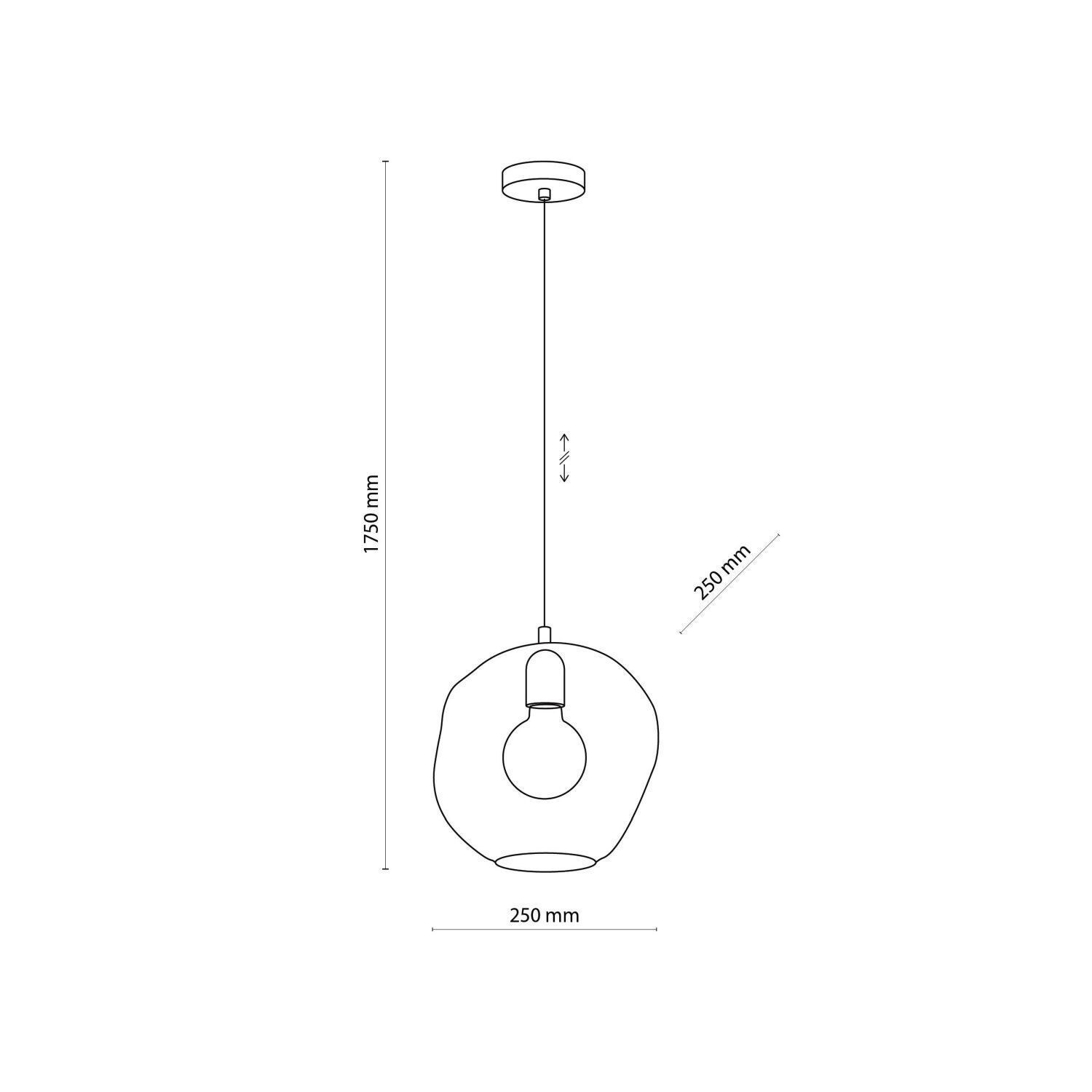 Suspension verre Abat-jour sphérique E27 élégant BOSTA