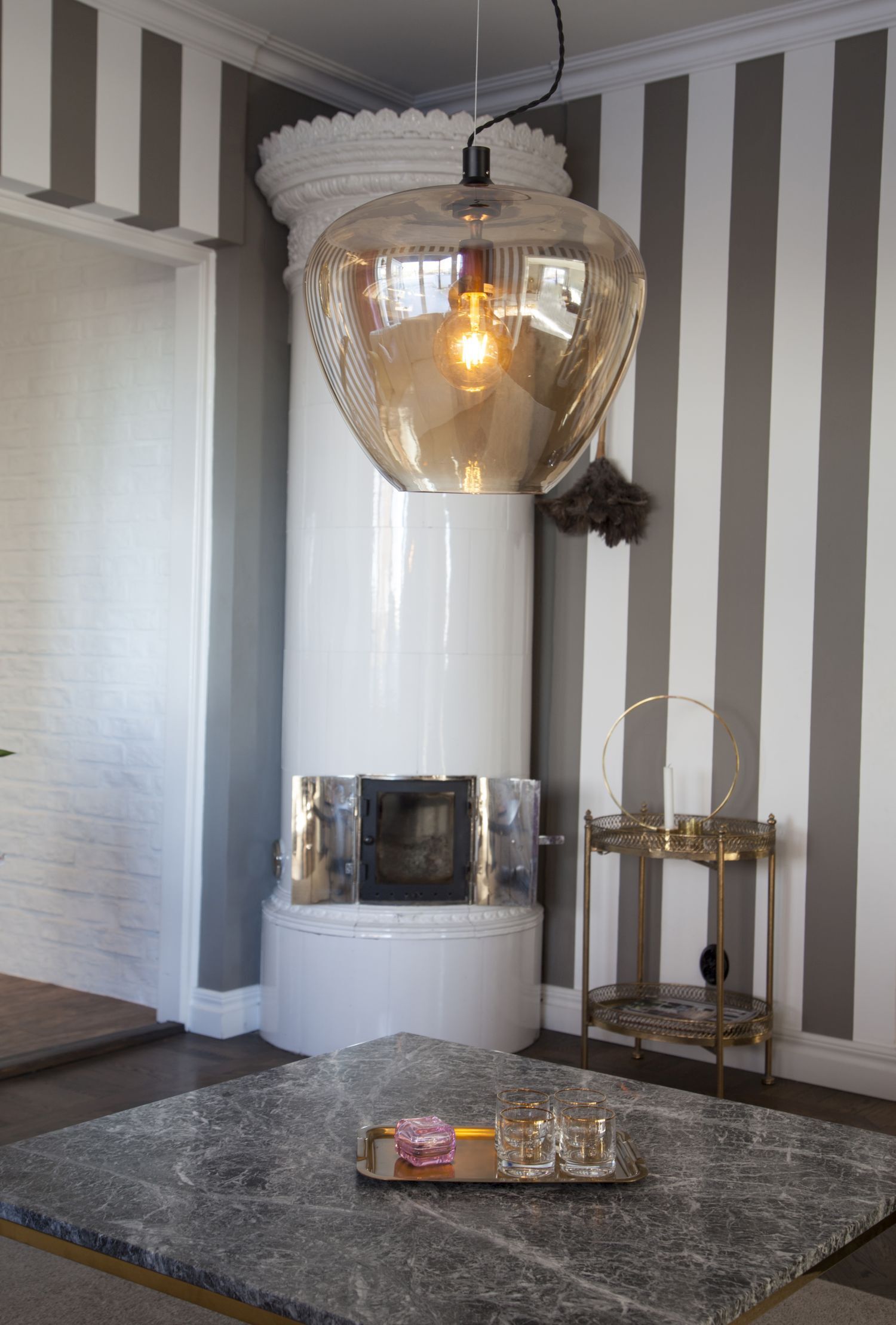 Hängeleuchte Rauchglas Metall B: 40 cm H: max. 120 cm E27 hängelampe, glasleuchte, glühbirne, wohnzimmermoebel, tischplatte