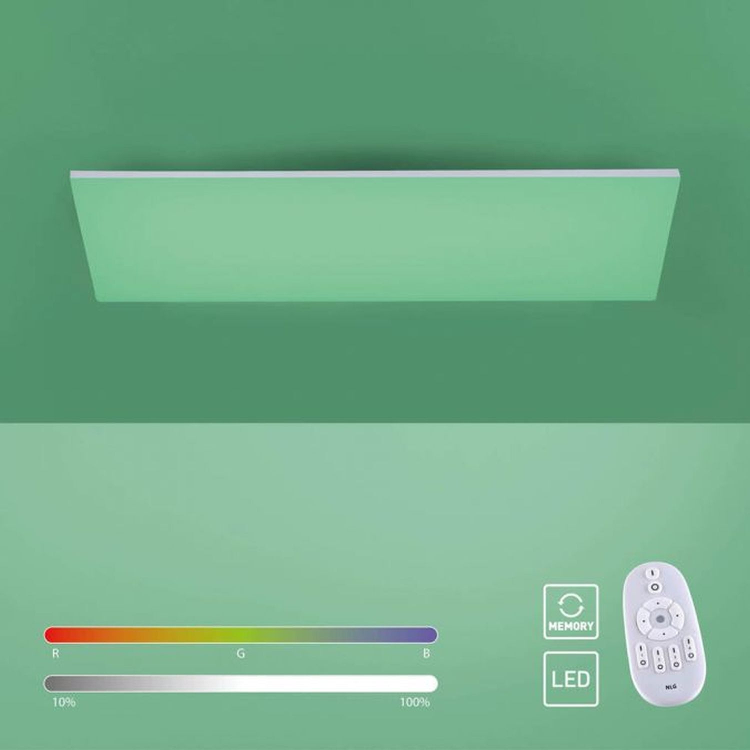Plafonnier LED à intensité variable Télécommande Blanc RGB plat