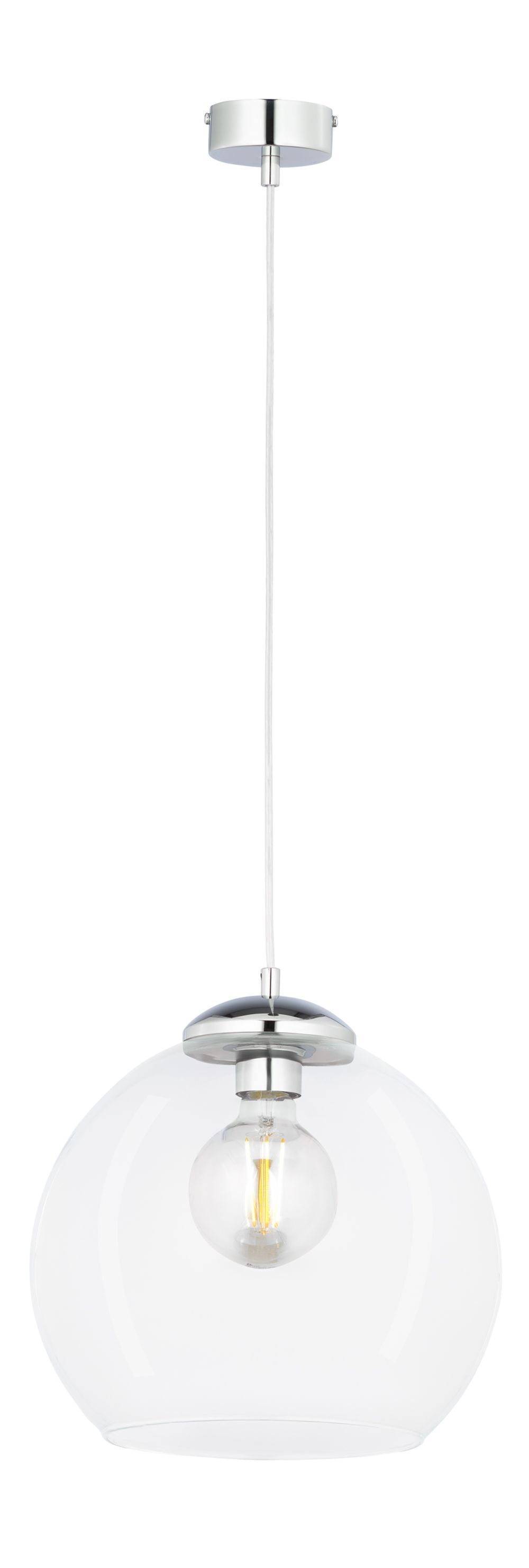 Suspension métal verre sphère Ø29cm E27 élégant
