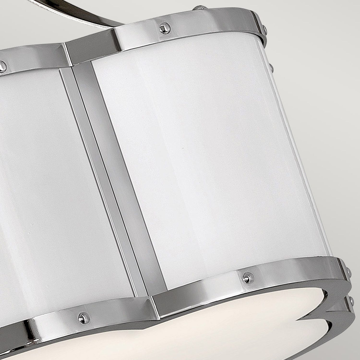 Plafonnier à faible éblouissement E27 nickel blanc en métal verre
