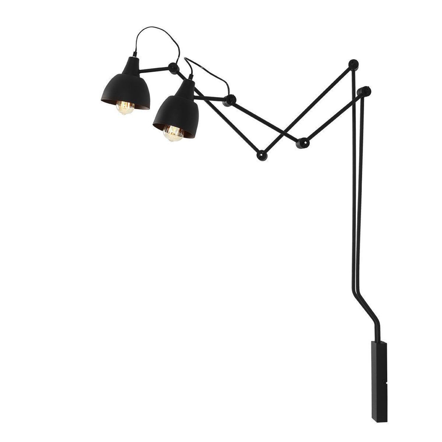 Applique mobile Noir Métal P:90 cm 2 flammes