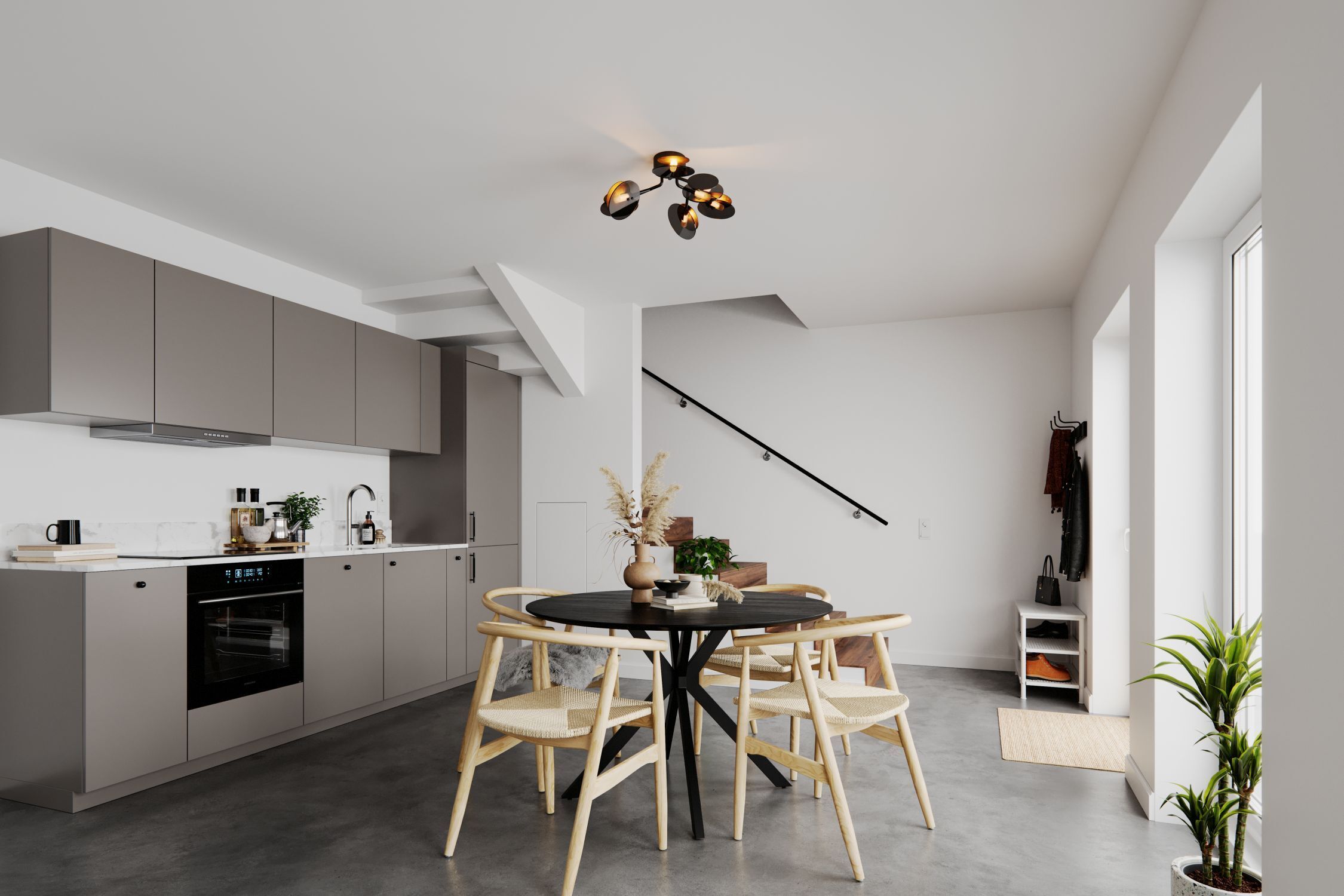 Plafonnier métal verre largeur 70 cm 6x G9 Moderne Innenarchitektur, Esszimmer, Esstisch, Tisch, Handtasche