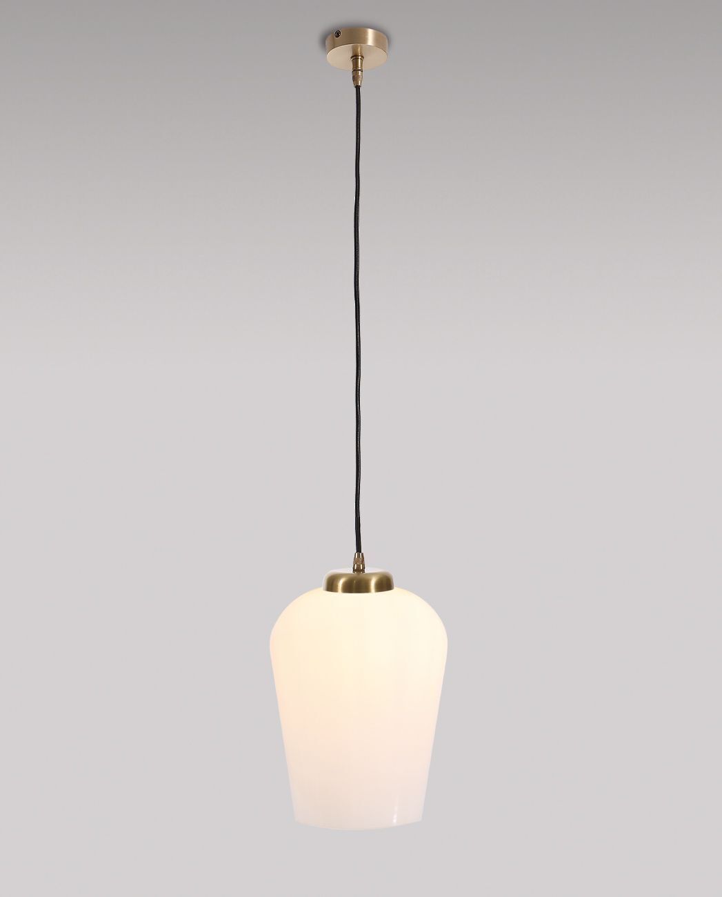 Lampe à suspendre TALIS bronze clair blanc laiton véritable verre