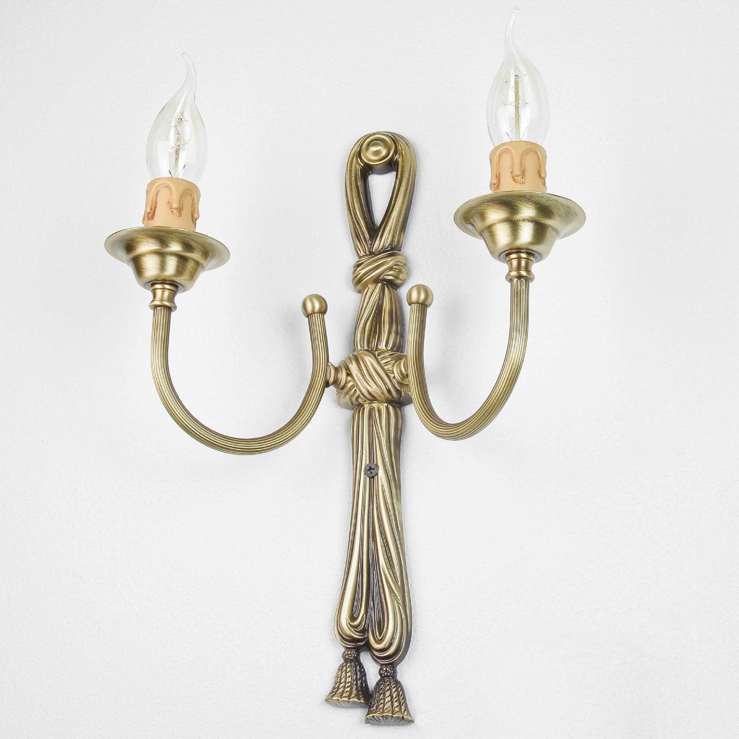 Applique murale chandelier 2flmg bronze en laiton véritable