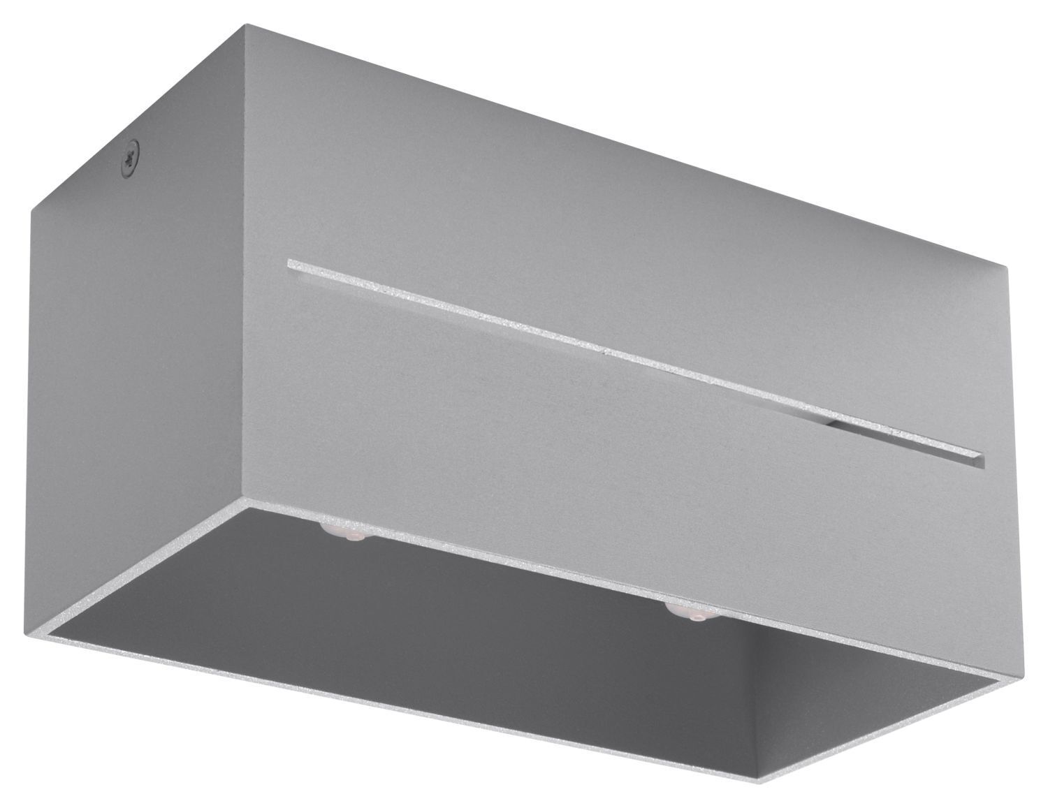 Plafonnier gris carré moderne aluminium 2x G9 couloir