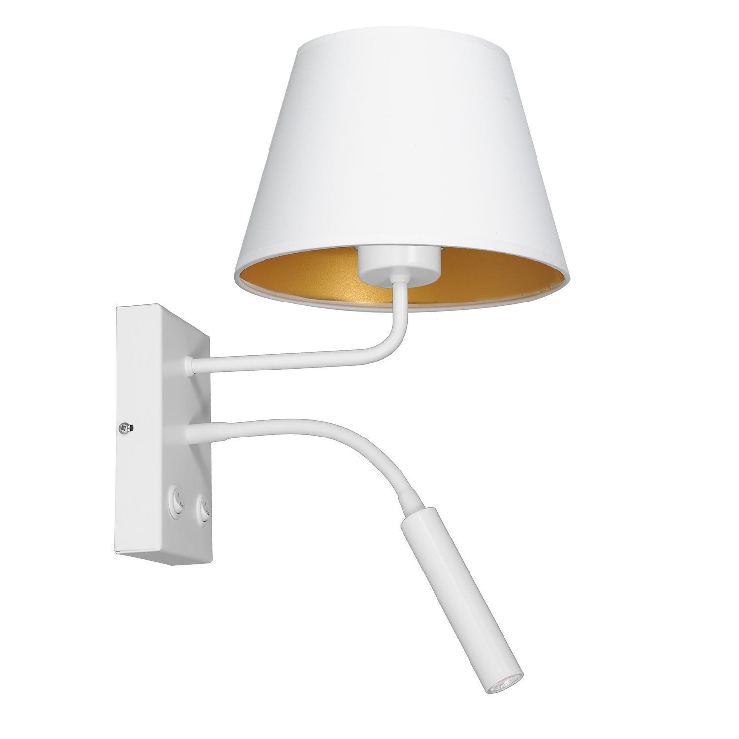Applique Blendarme Blanc Or Tissu Bras de lecture E27 G9 Lampe, Lampenschirm
