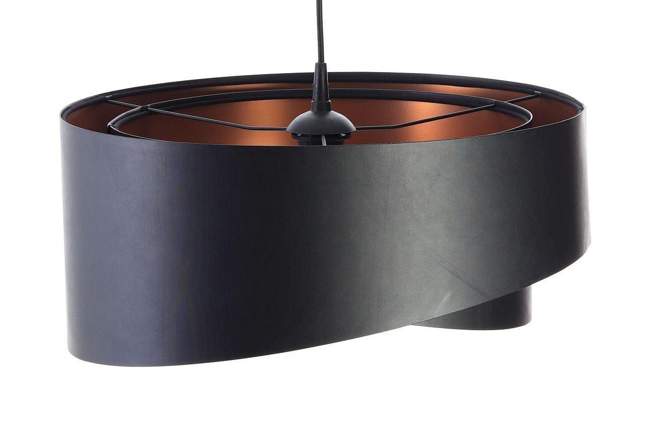 Suspension noir cuivre Ø 50 cm Latex E27 rond