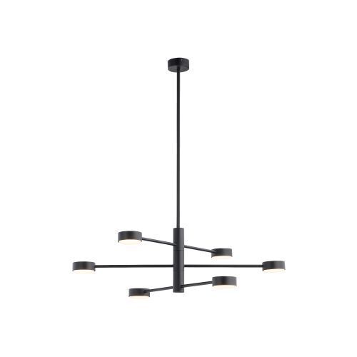 Plafonnier noir métal pivotant H:85cm 6x GX53