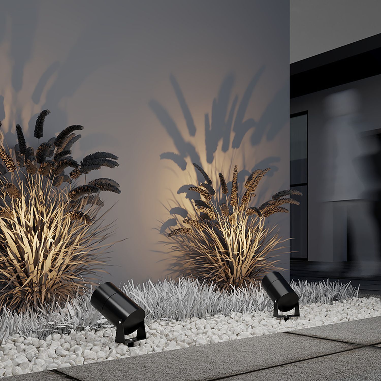 Lampe d'allée LED aluminium verre 22,2 cm avec piquet de terre Pflanze