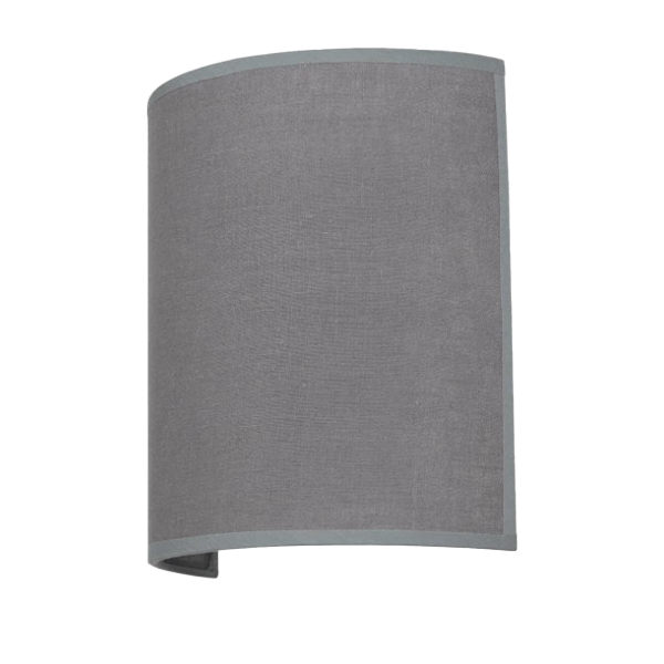 Wandlampe, Wandleuchte, Grau, Textilschirm, Kantenlampe