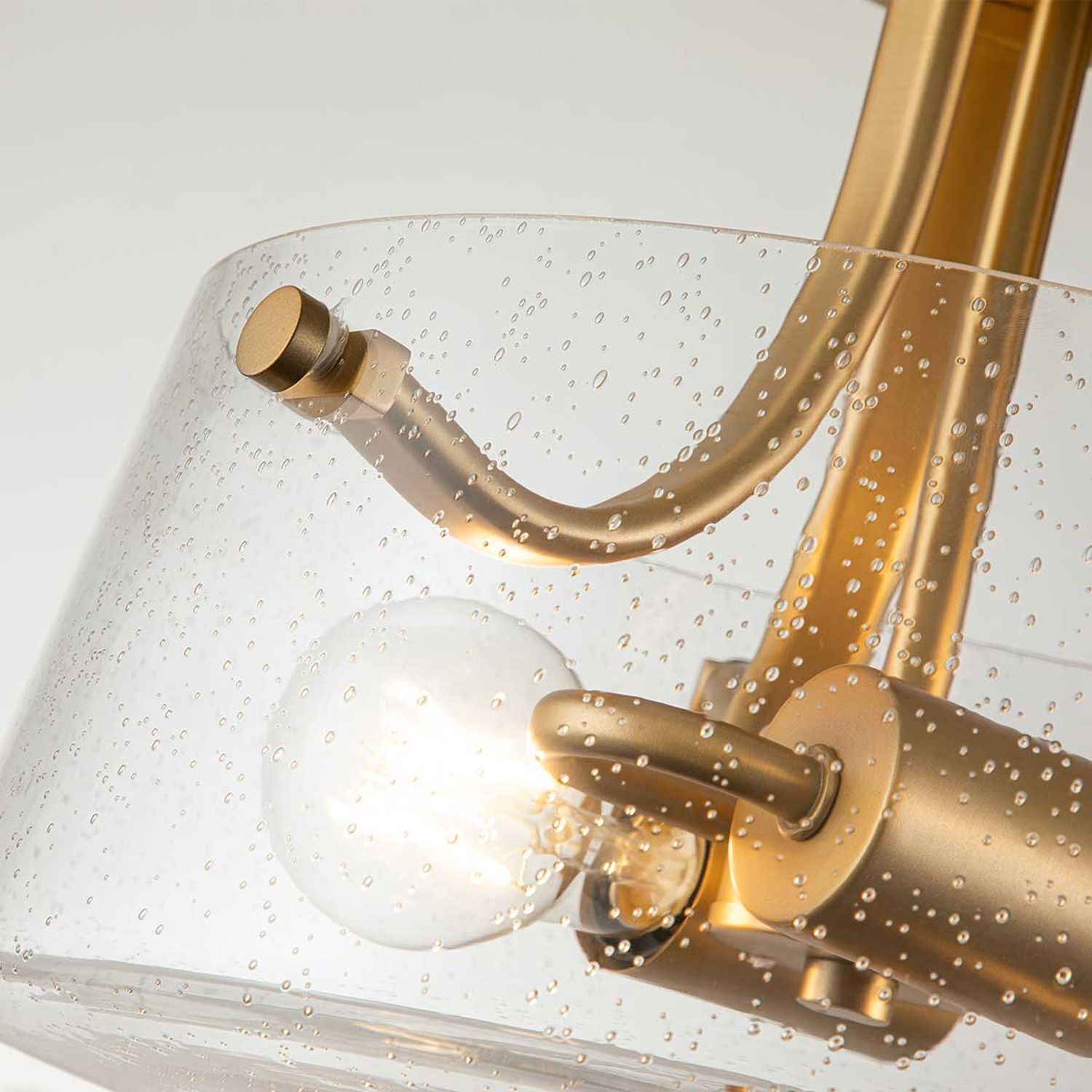 Lampe de plafonnier verre abat-jour Ø 31,3 cm en laiton brossé