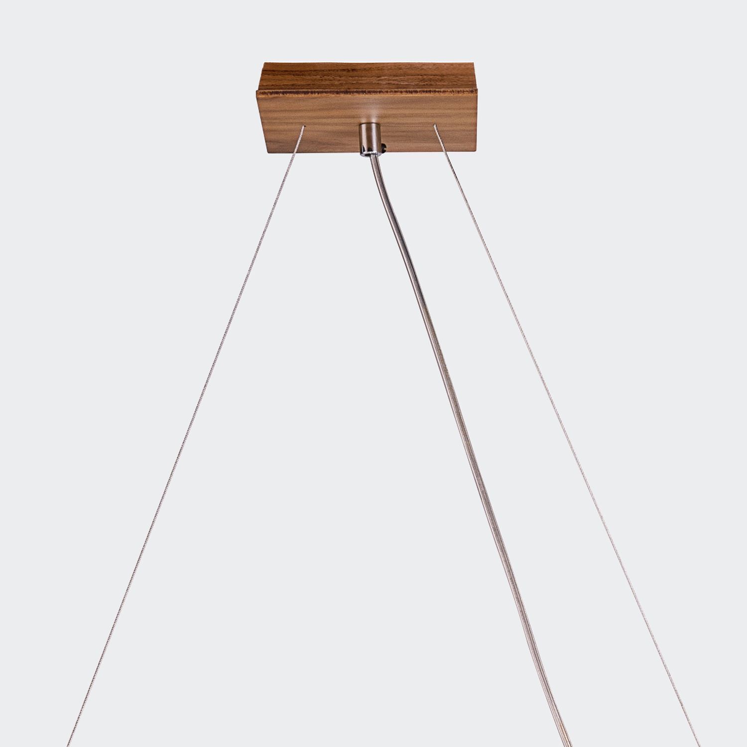 Suspension Moderne L : 85 cm Placage teck bois verre 3x E27