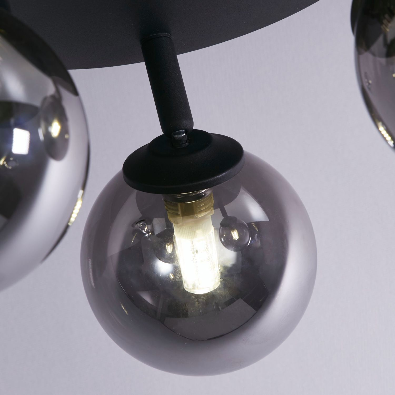 Projecteur de plafond 3 flammes noir gris fumé G9 D : 34 cm