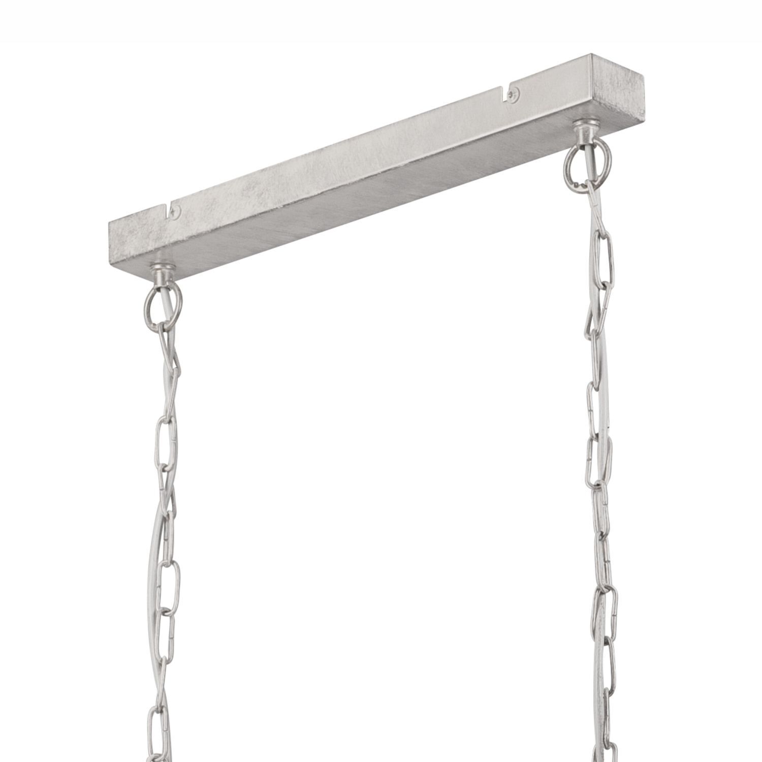 Suspension Tissu Métal L : 89 cm E27 Argent Campagne