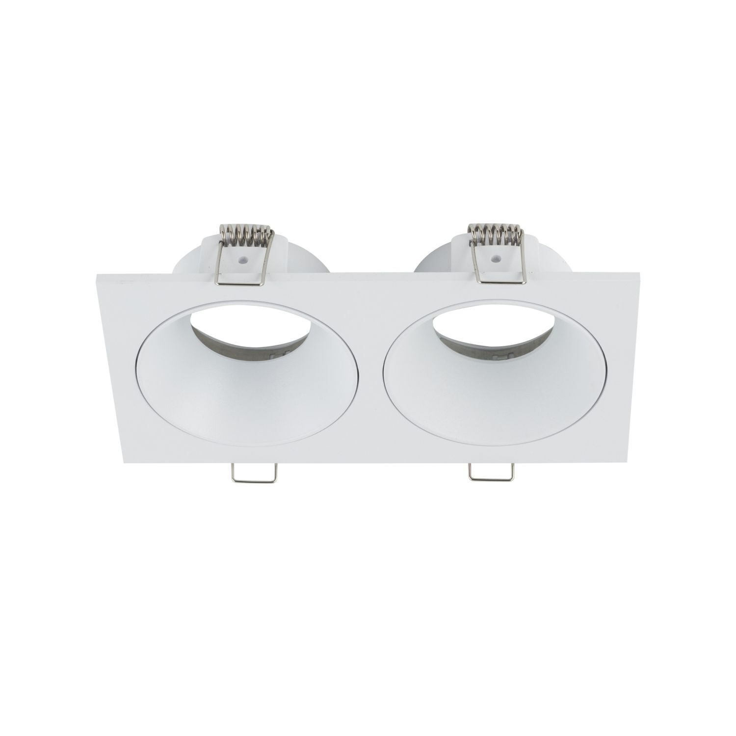 Spot à encastrer blanc IP65 métal verre GU10 2 flammes