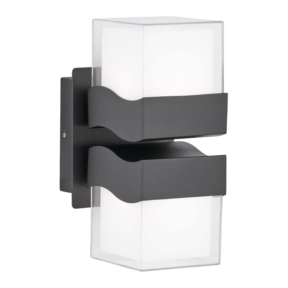 Applique murale LED extérieure Up Down carrée IP54 noire Lampe, Postfach, Leuchte