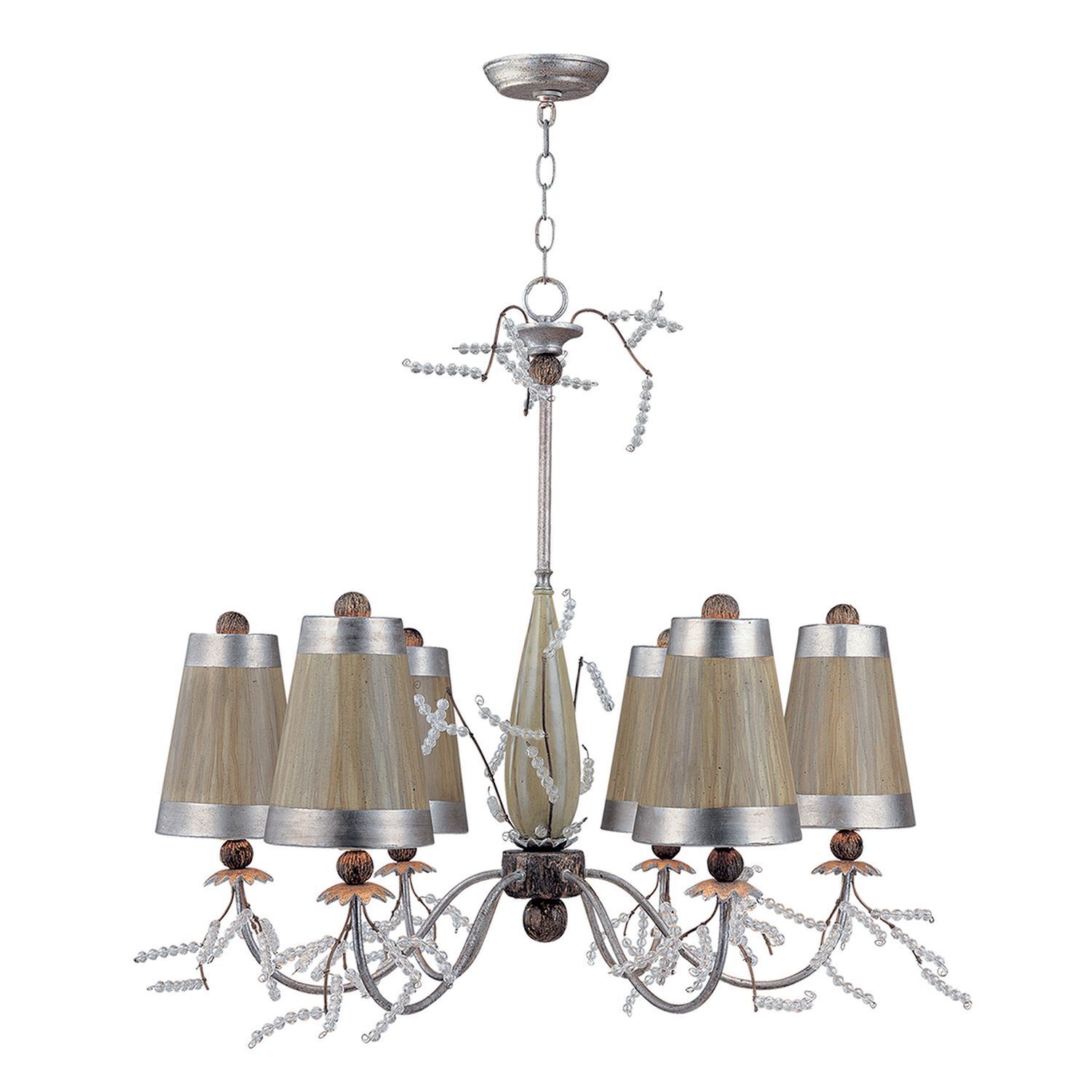 Lustre avec abat-jour en taupe argent Tissu Métal