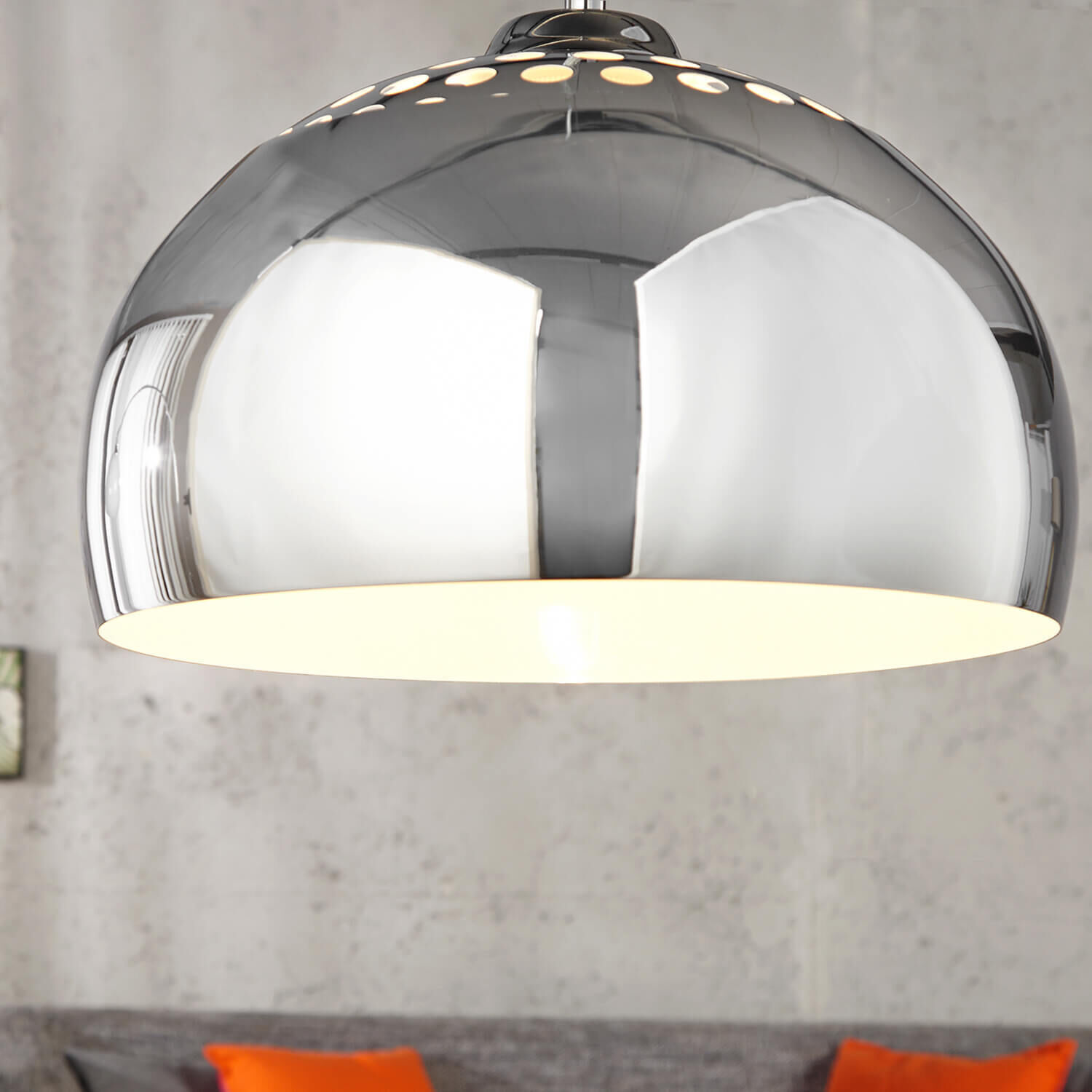 Lampe à suspendre Ø35cm rond rétro brillant