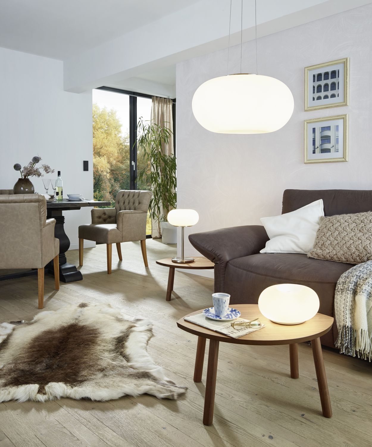 Außergewöhnliche Hängeleuchte Optica Weiß Ø35cm 2-Flmg Dekoration für Zuhause, Teppich, Kaffeetisch, Tabelle, Couch