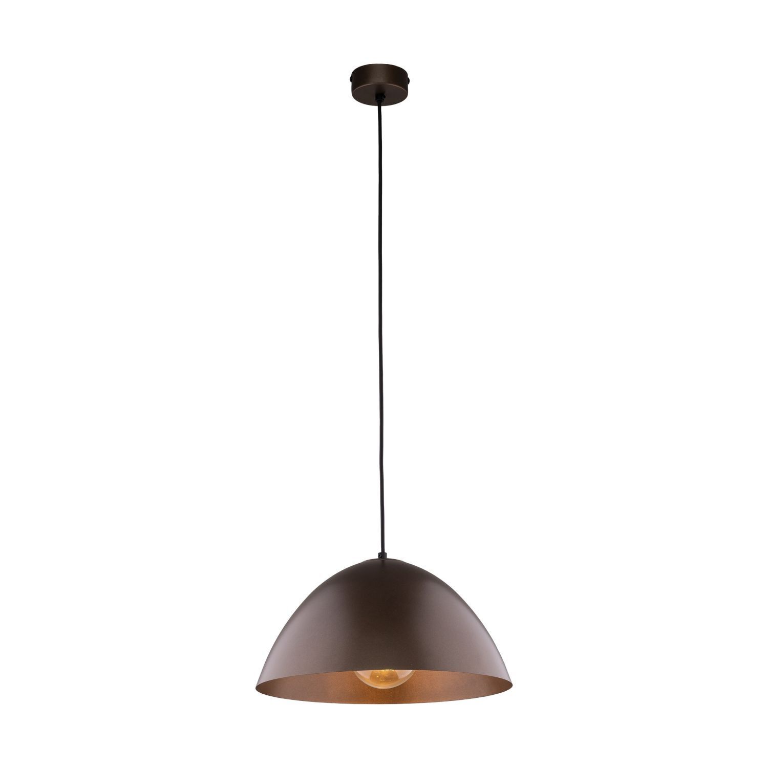 Suspension Métal Marron Ø 34 cm rond H : max. 165 cm E27 Lampe