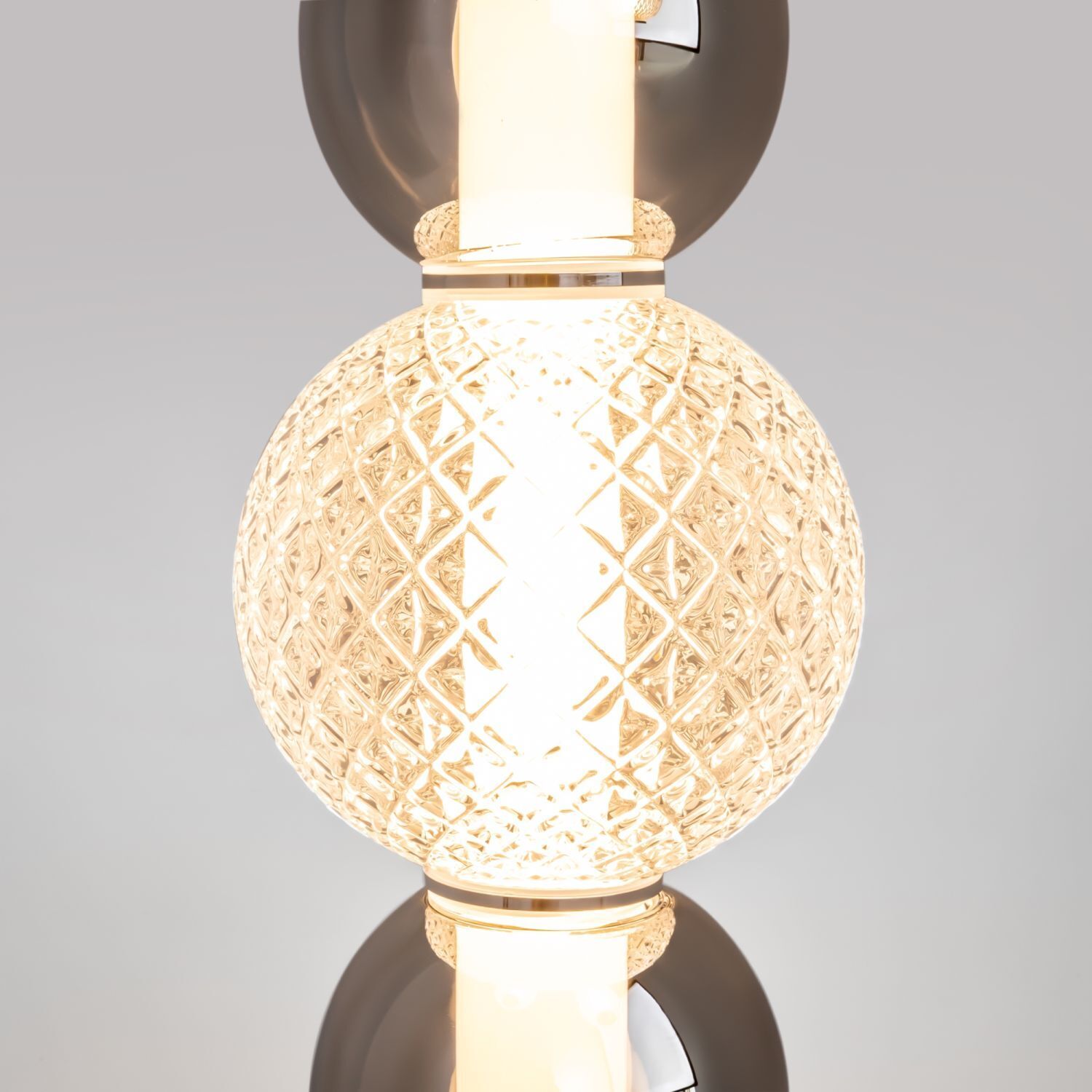 Lampe à LED suspendue métal verre fumé 38 cm de large 4000 lm INA
