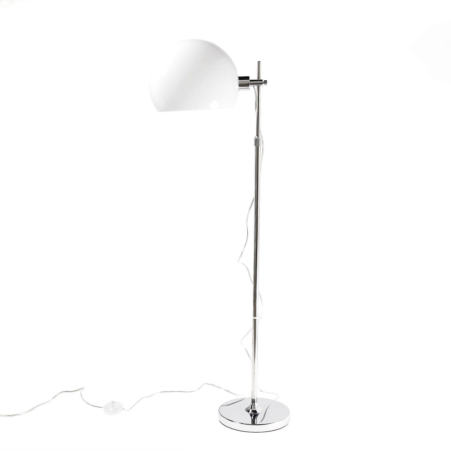 Lampadaire Salon Liseuse Chrome Blanc Bauhaus