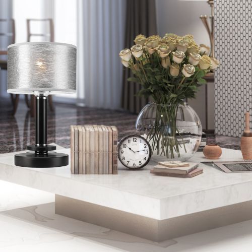 Lampe de table Moderne Gris Tissu H:33cm DENIRA