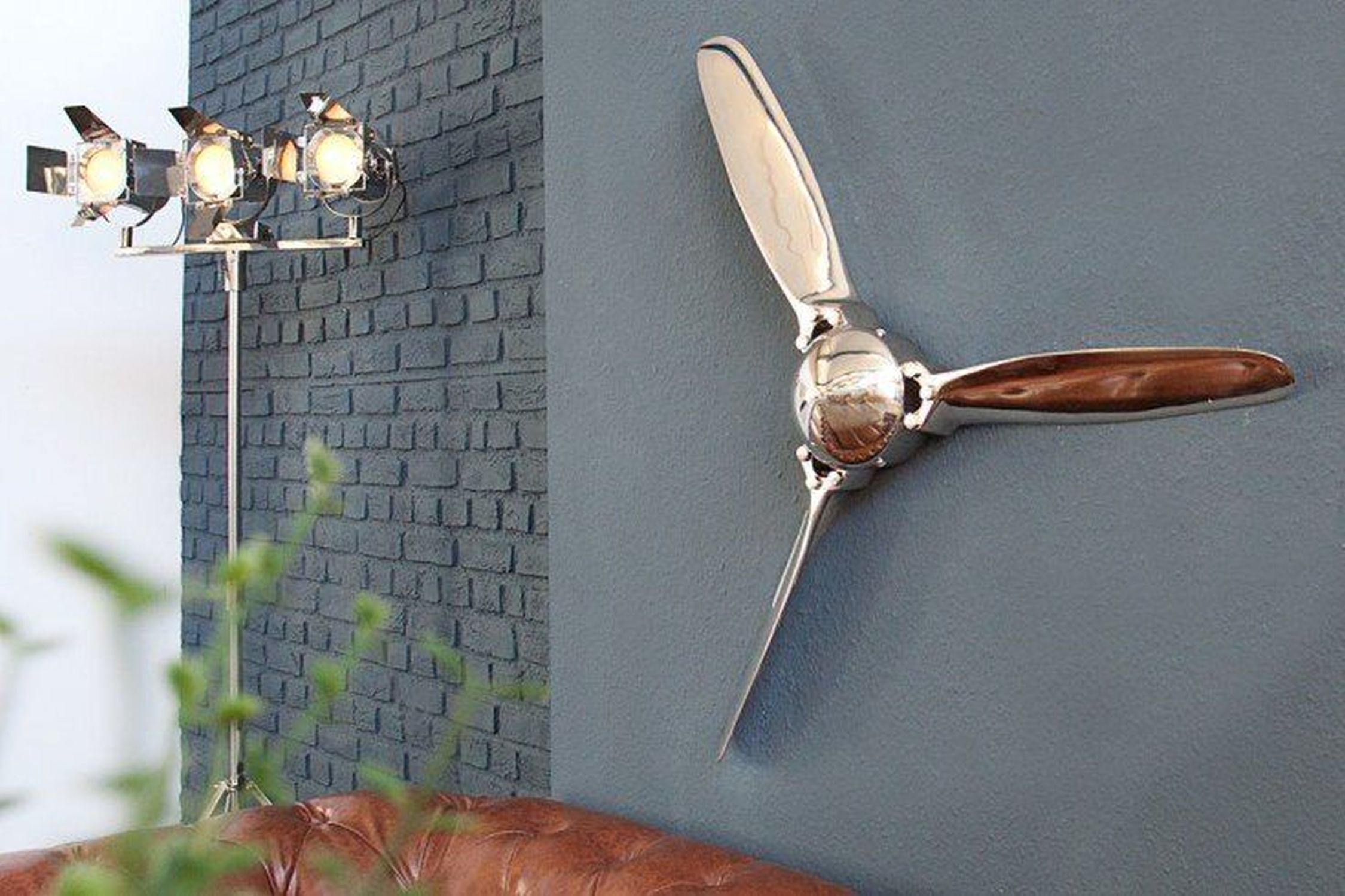 Déco murale hélice métal fait main 60x60 cm en argent Gerät, Deckenventilator, Elektrisches Gerät