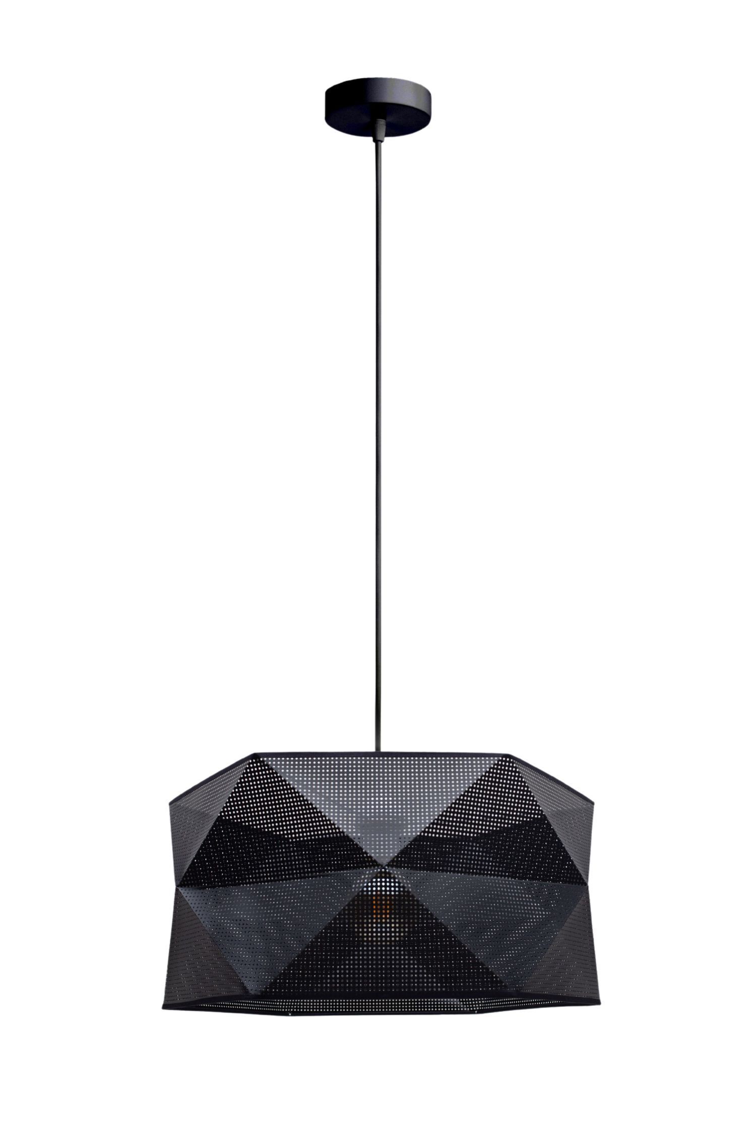 Moderne Hängelampe Stoff blendarm E27 L:70 Schwarz Hängelampe, Pendellampe, Metallgitter, Schwarz, Deckenleuchte