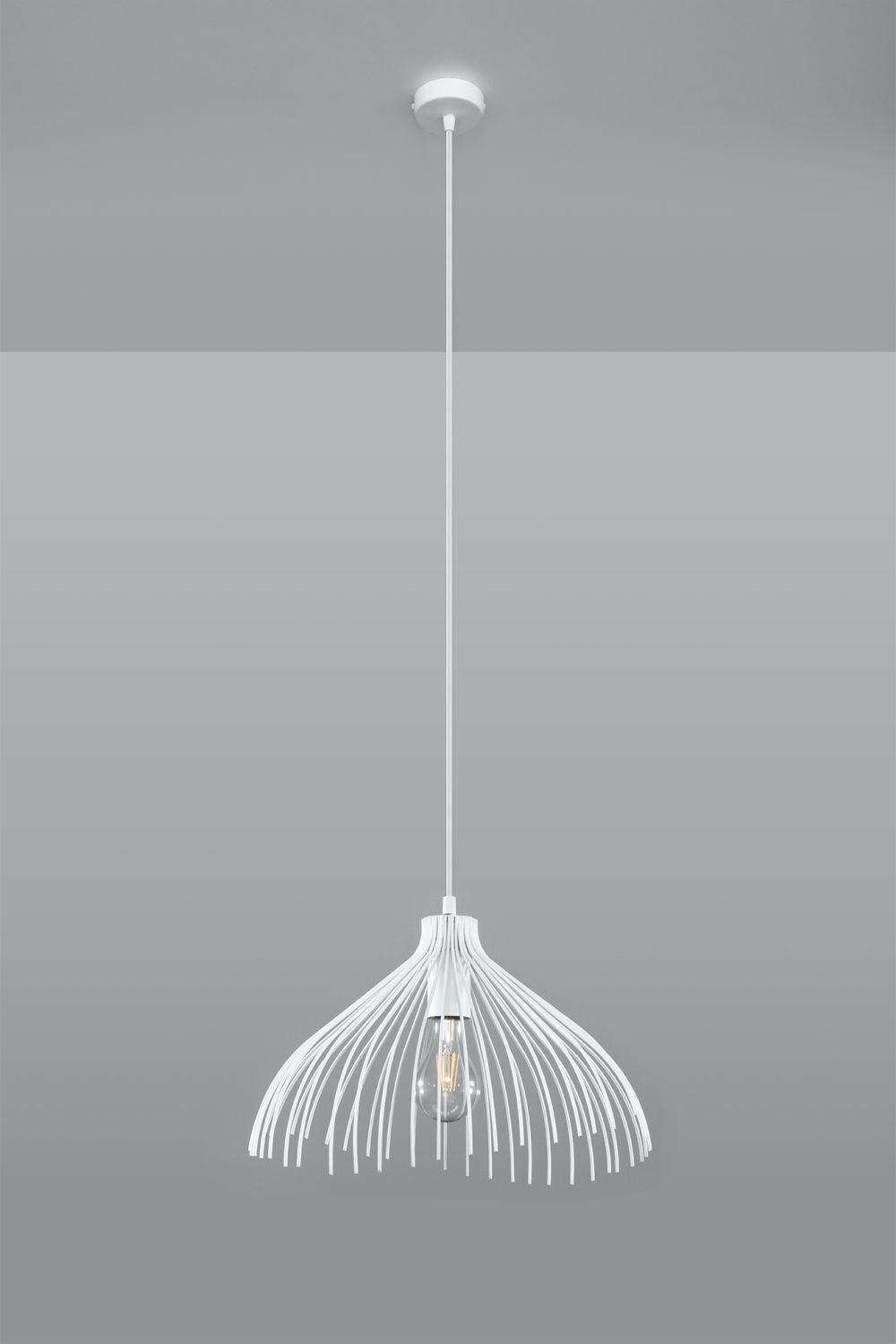 Suspension blanche métal fil Ø25cm E27 SHORNA