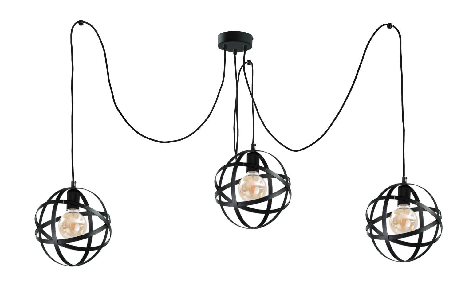 Suspension moderne noire 3 flammes flexible Leuchter, Lampe, Leuchte
