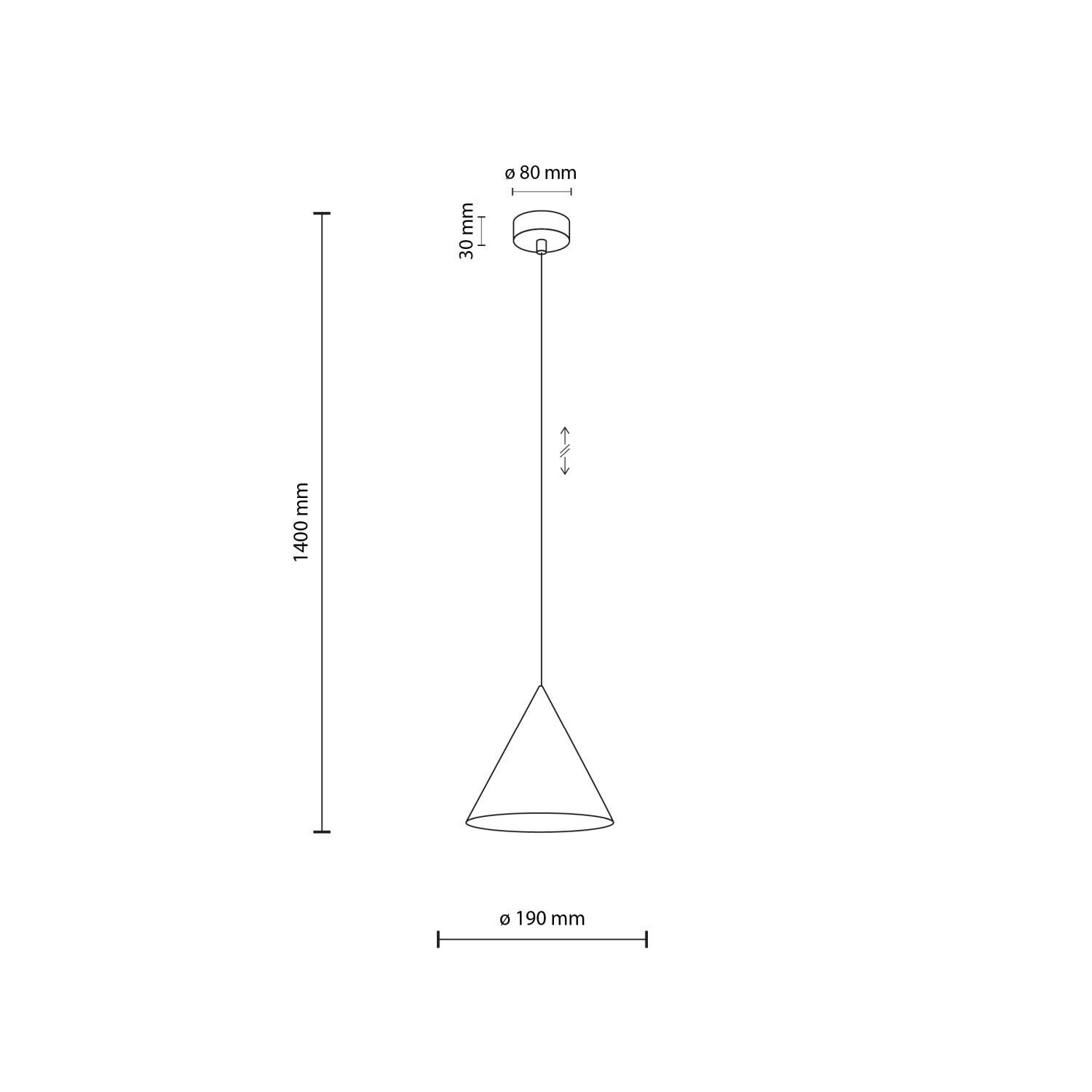 Suspension métal Ø 19 cm ajustable jaune E27