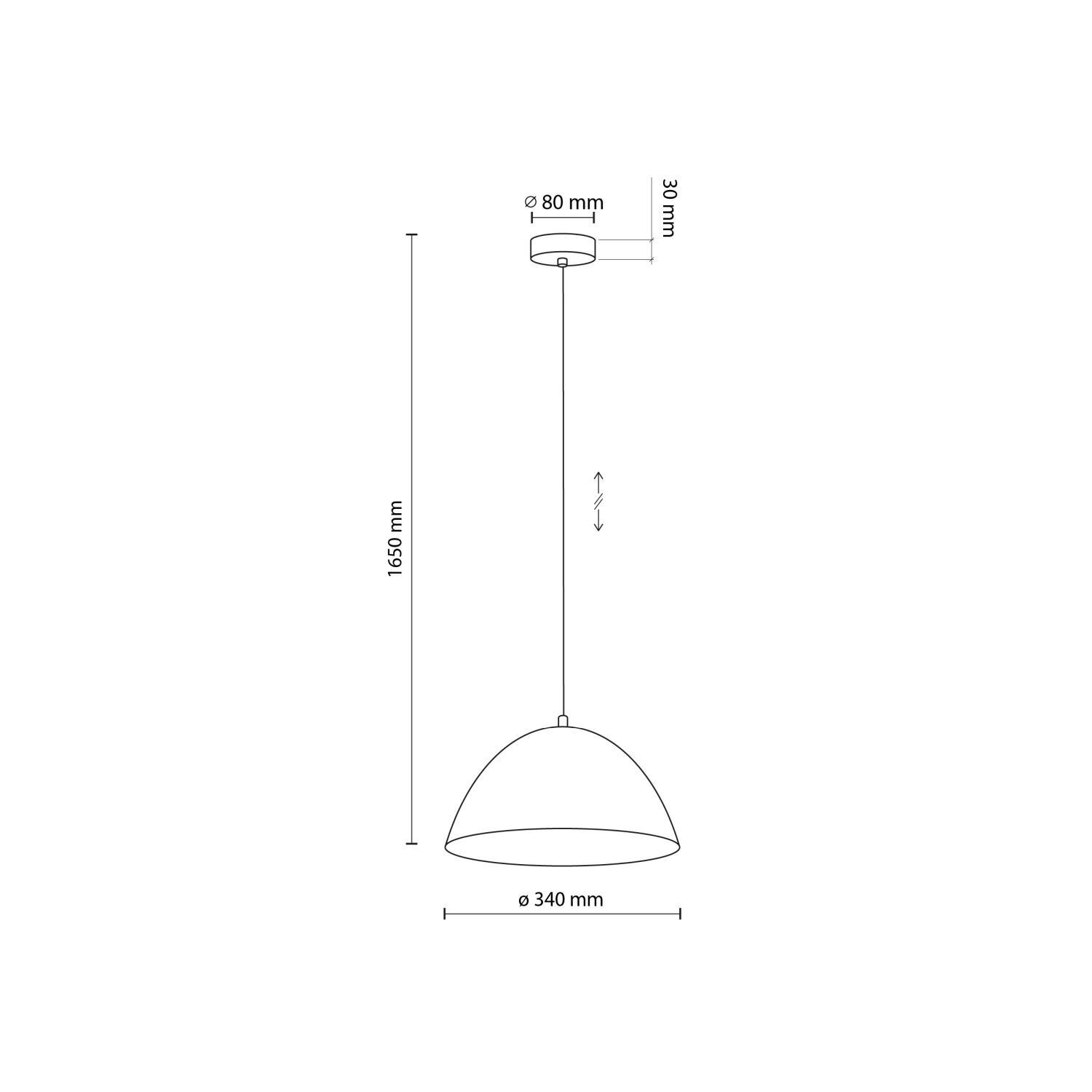 Suspension Métal Marron Ø 34 cm rond H : max. 165 cm E27