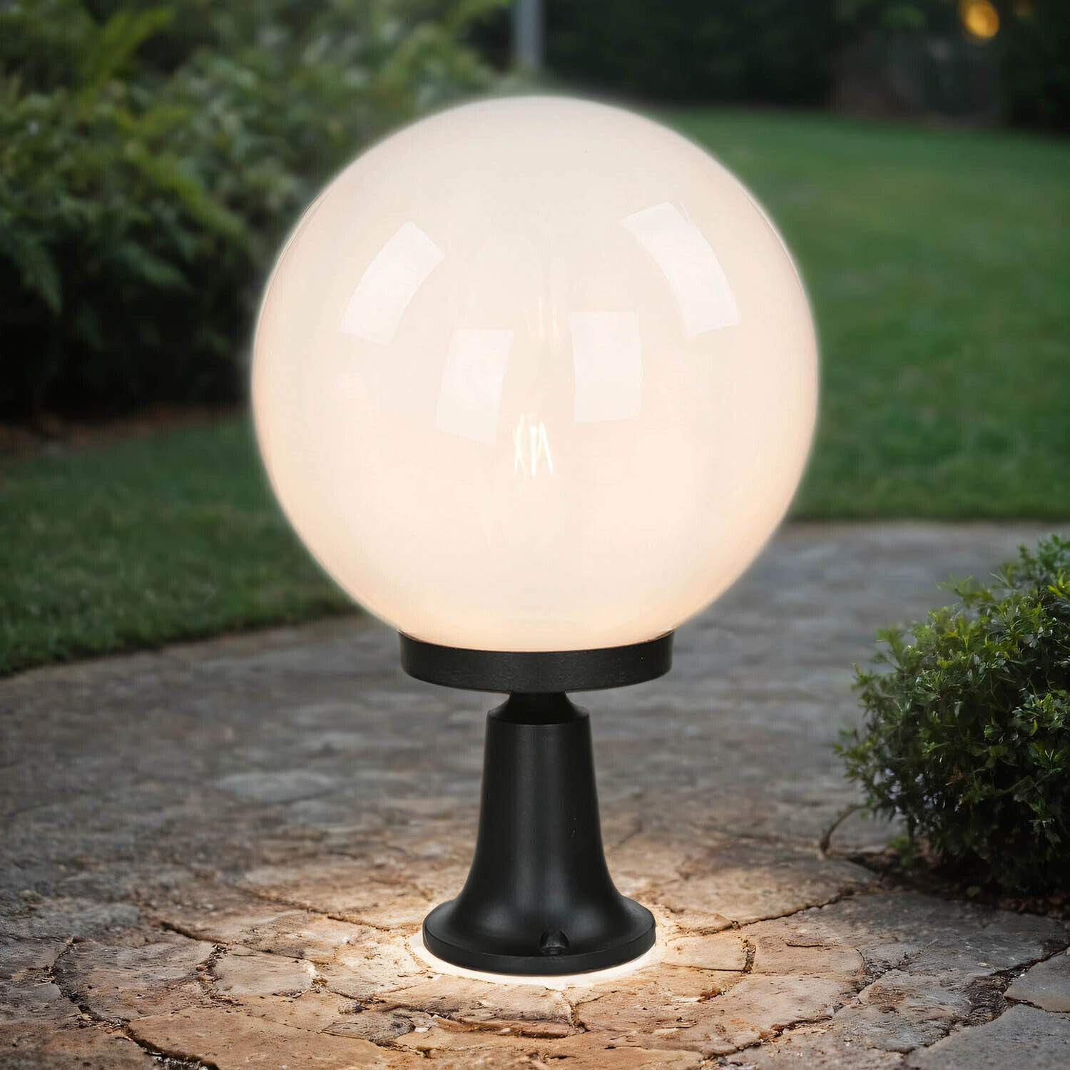 Lampe de socle Boule Abat-jour 37cm petit IP43 E27 noir