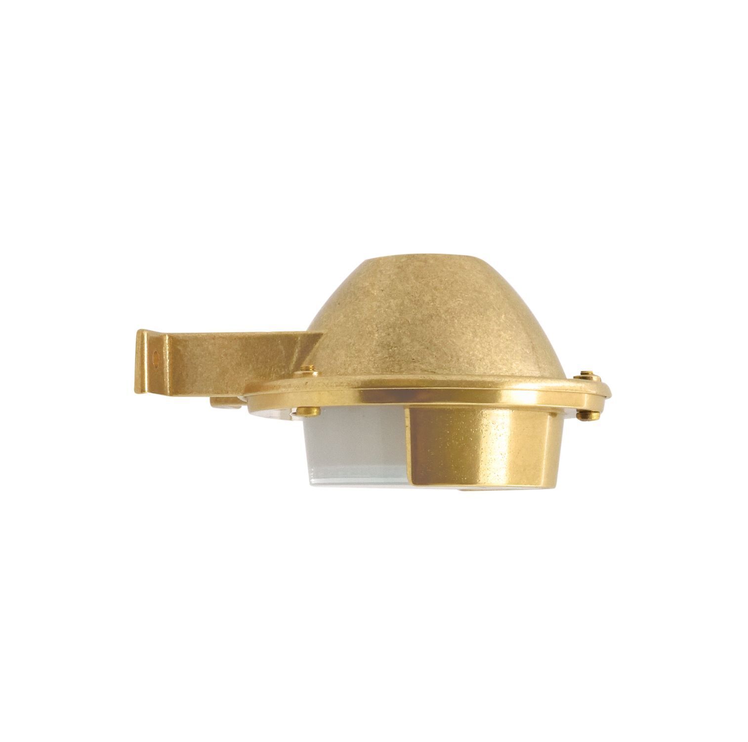 Wandleuchte außen Glas Echt-Messing G9 IP64 14 cm breit gold, Metall, Scharnier, Kappe, Lichtteil