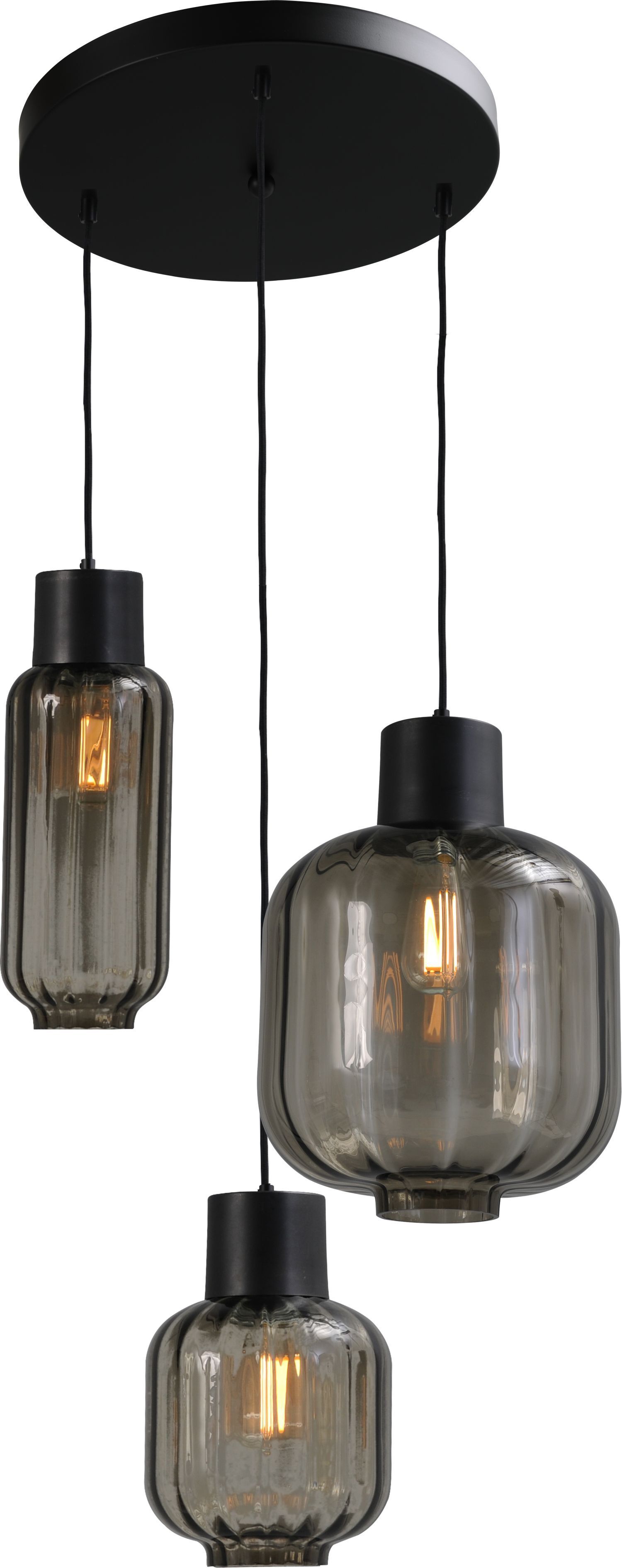 Lampe à suspendre noire verre métal réglable E27 table à manger