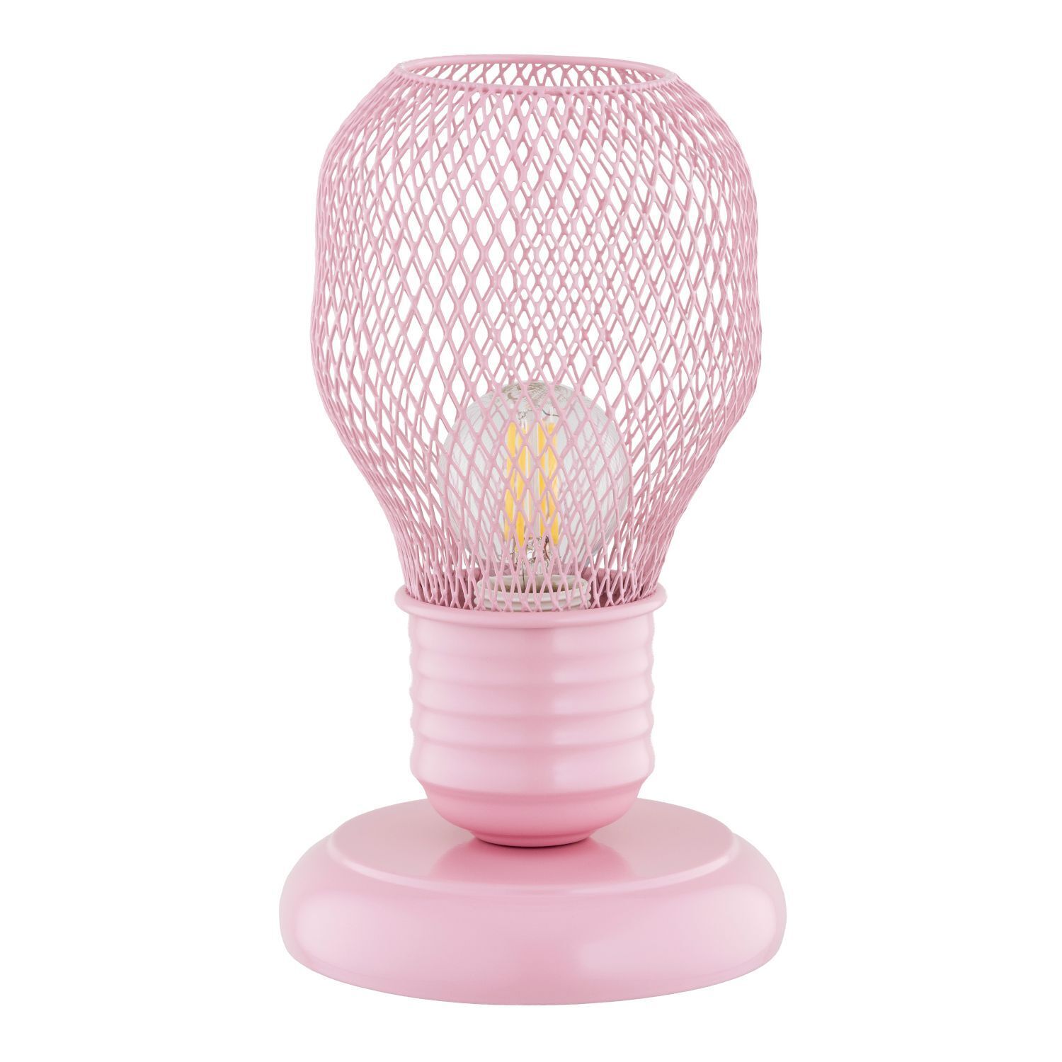 kinder-tischlampe-nachttischlampe-kinderzimmer-hirta-1x-e14-bis-10w-rosa-fuer-wohnzimmer-kinderzimmer-metall-fuer-kinder-le130612-01 Lampe, Nachtlicht, Rosa, Metallgitter, LED-Birne