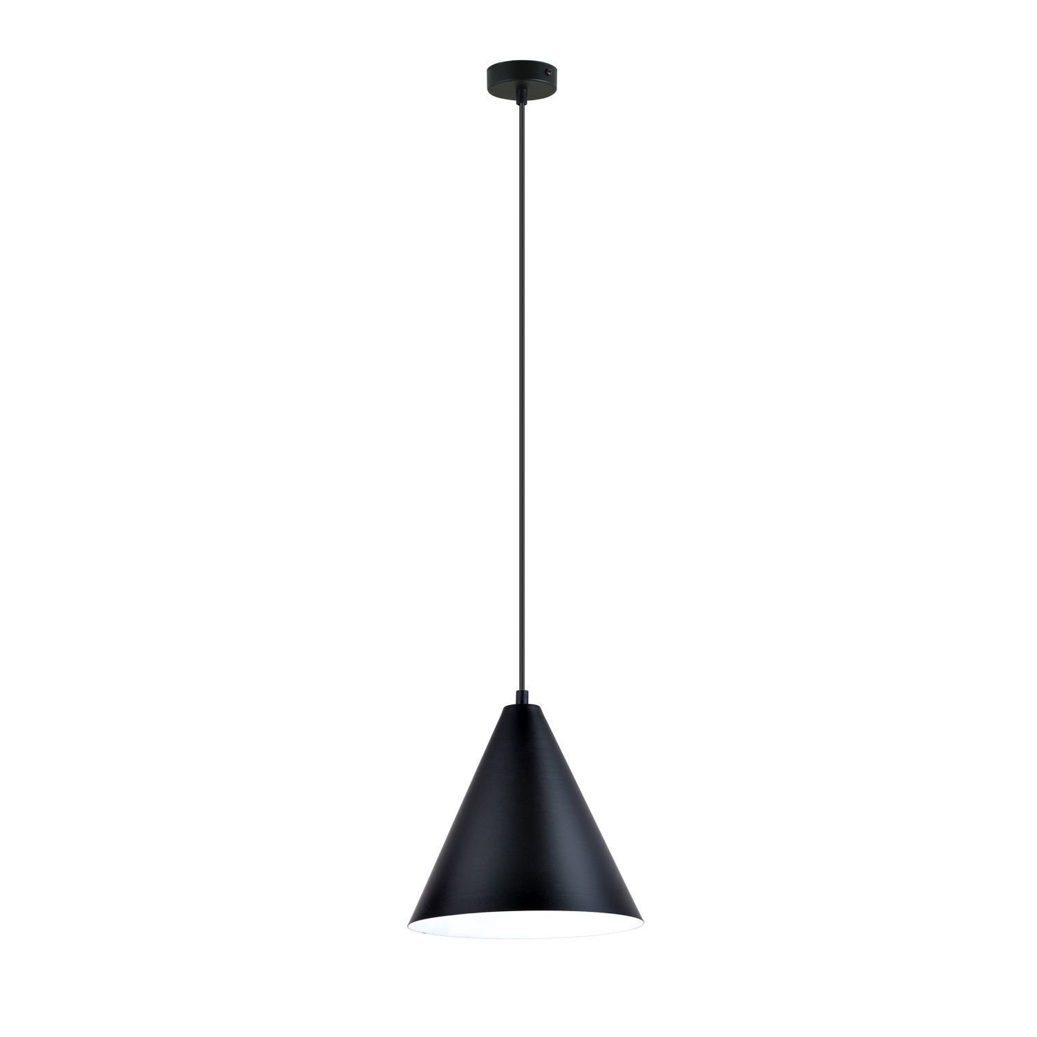 Suspension Métal Noir Blanc L : 24 cm H : max. 100 cm E27