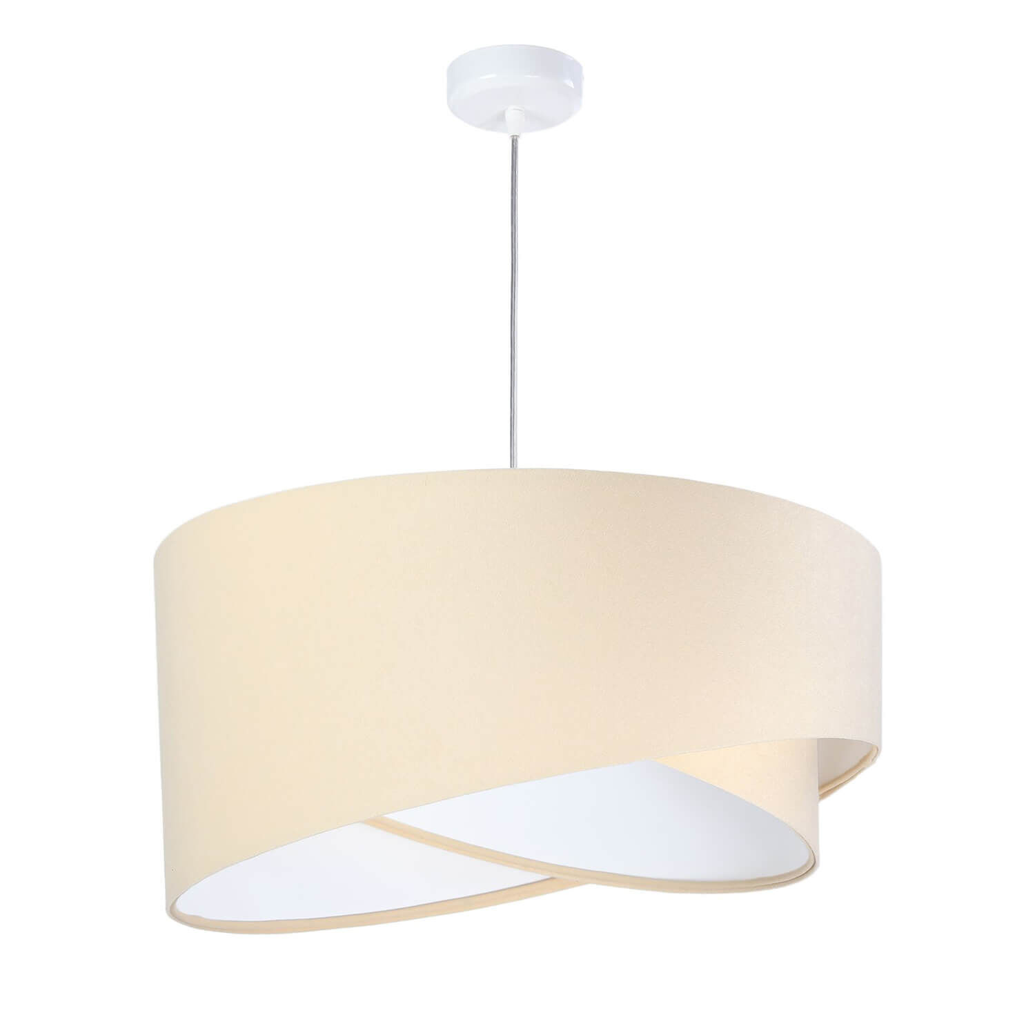 Suspension MADAN crème blanc rond Ø50cm